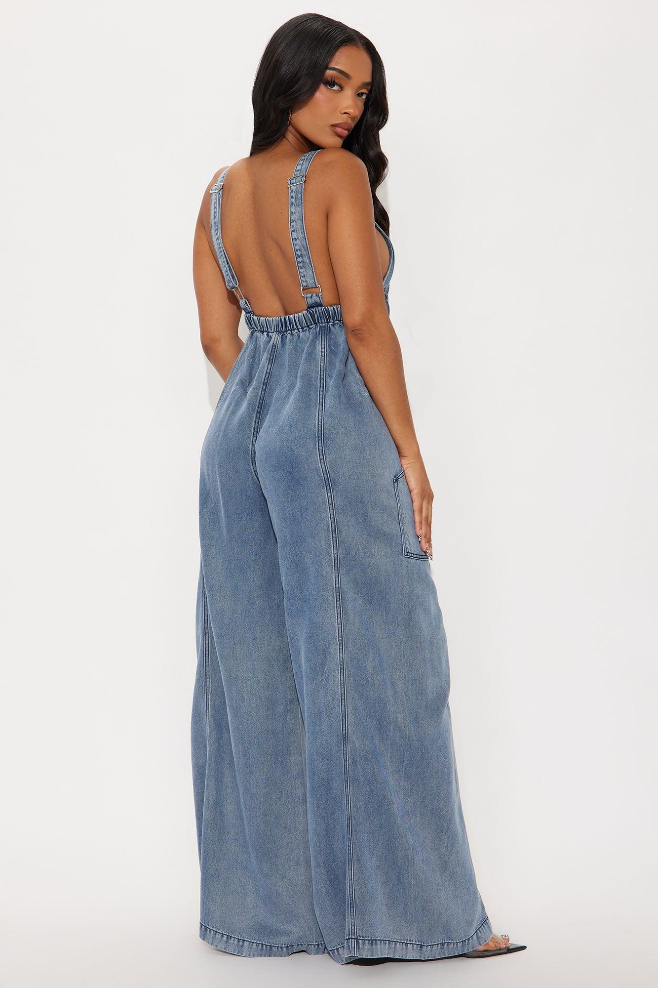 Katarina Washed Jumpsuit - Medium Wash Female Product Image