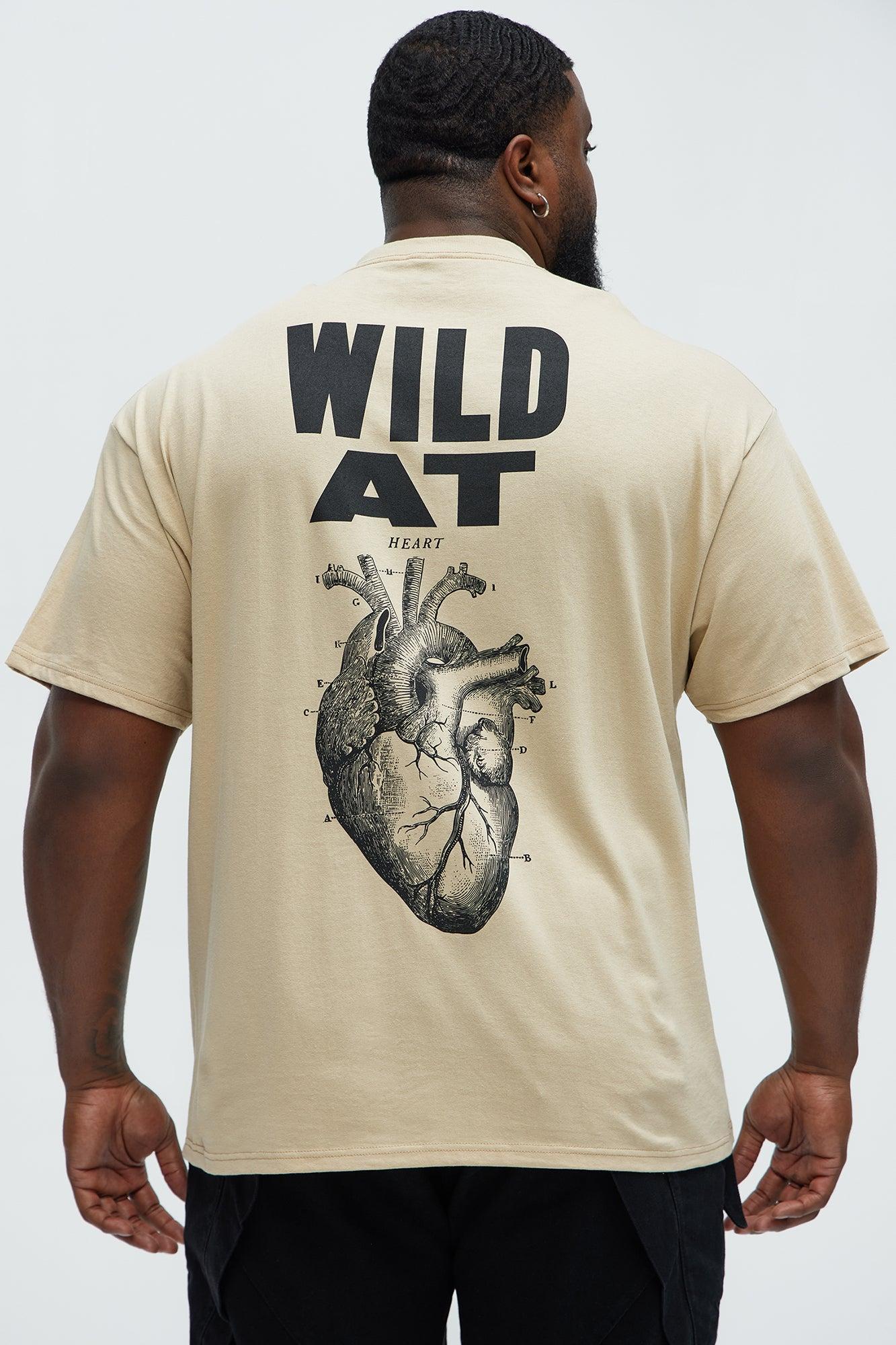 Wild At Heart Short Sleeve Crew Neck T shirt - Taupe Product Image