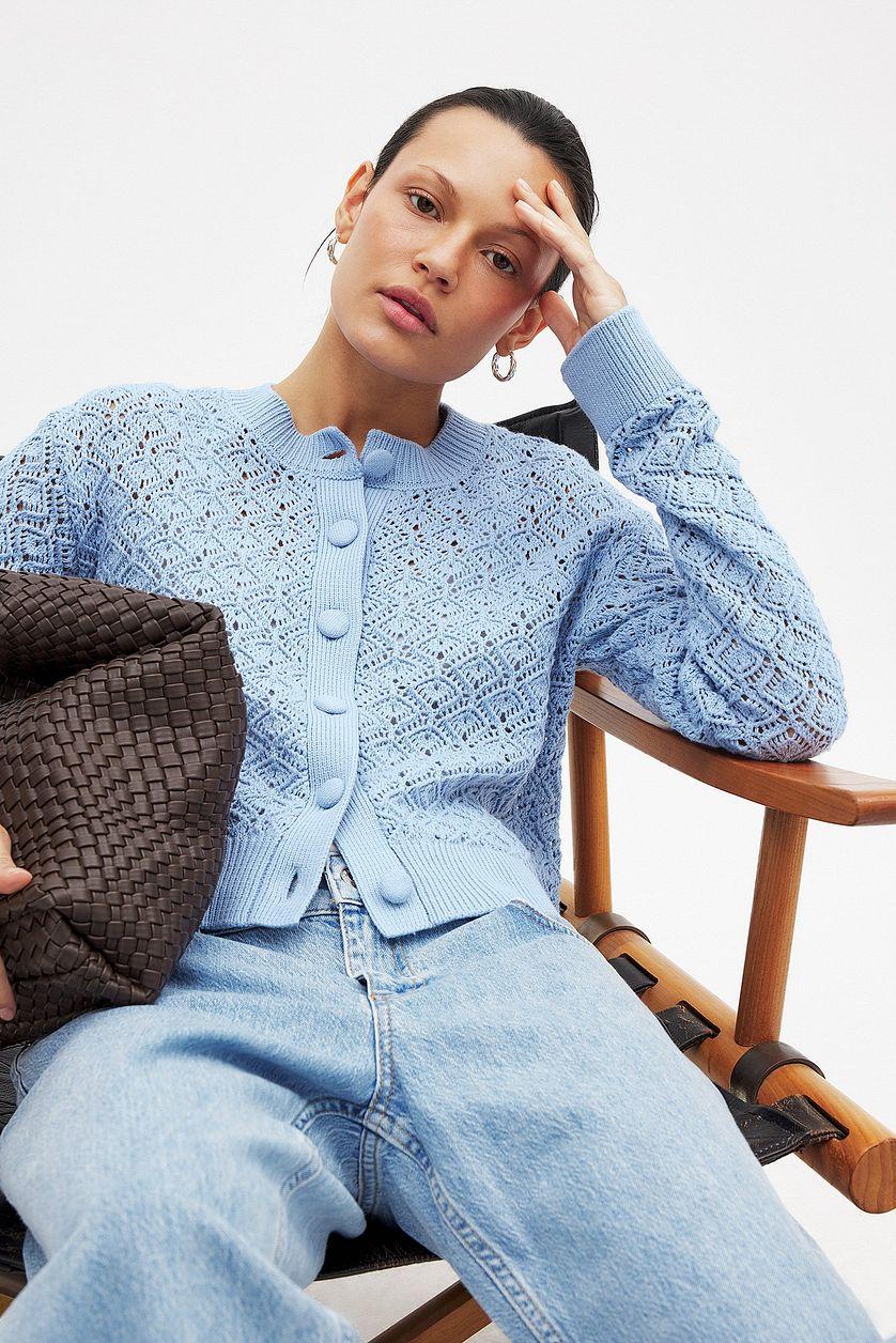 Knitted Pointelle Cardigan Product Image