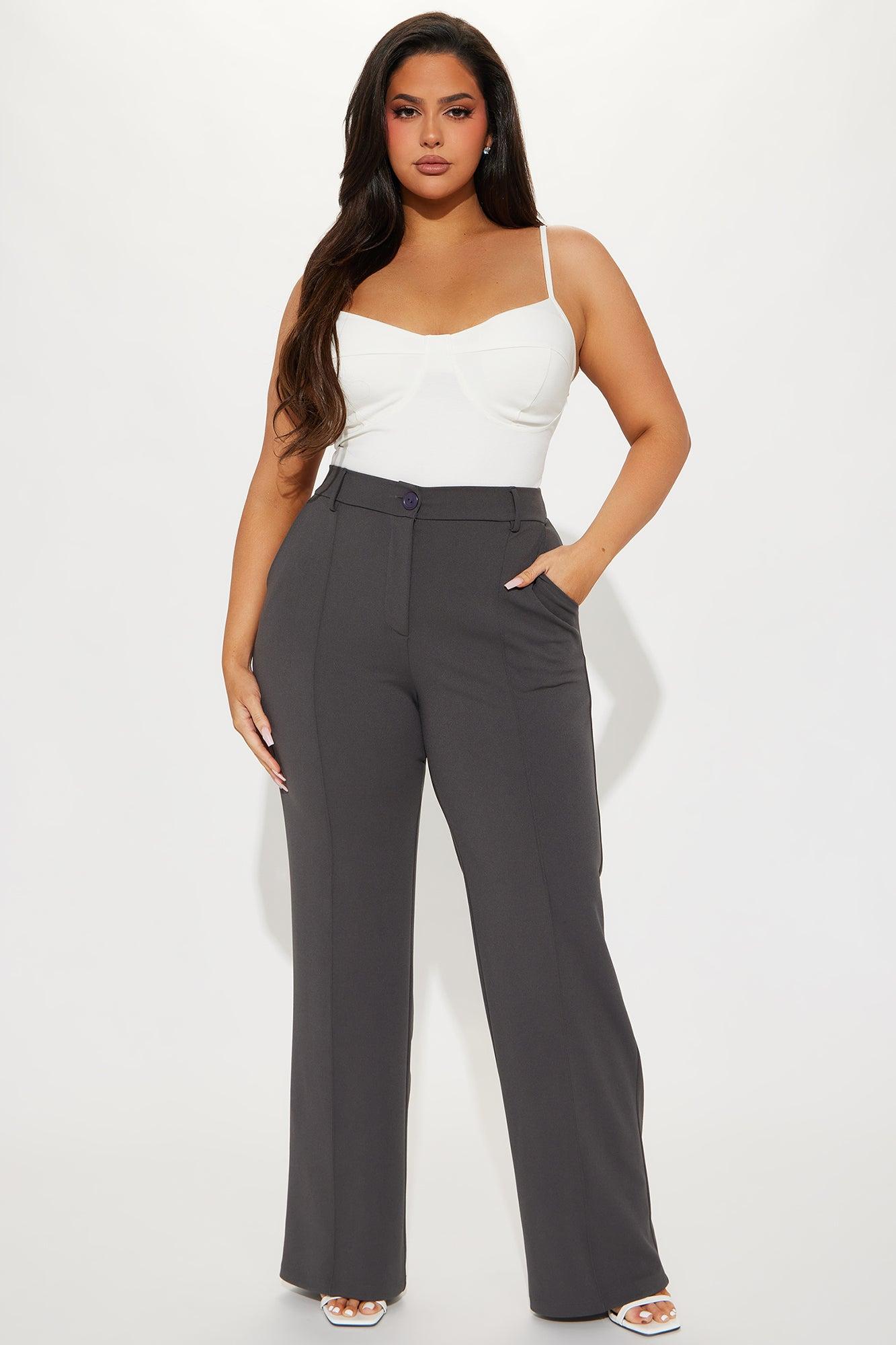 Heidi Wide Leg Trouser Pant - Charcoal Product Image