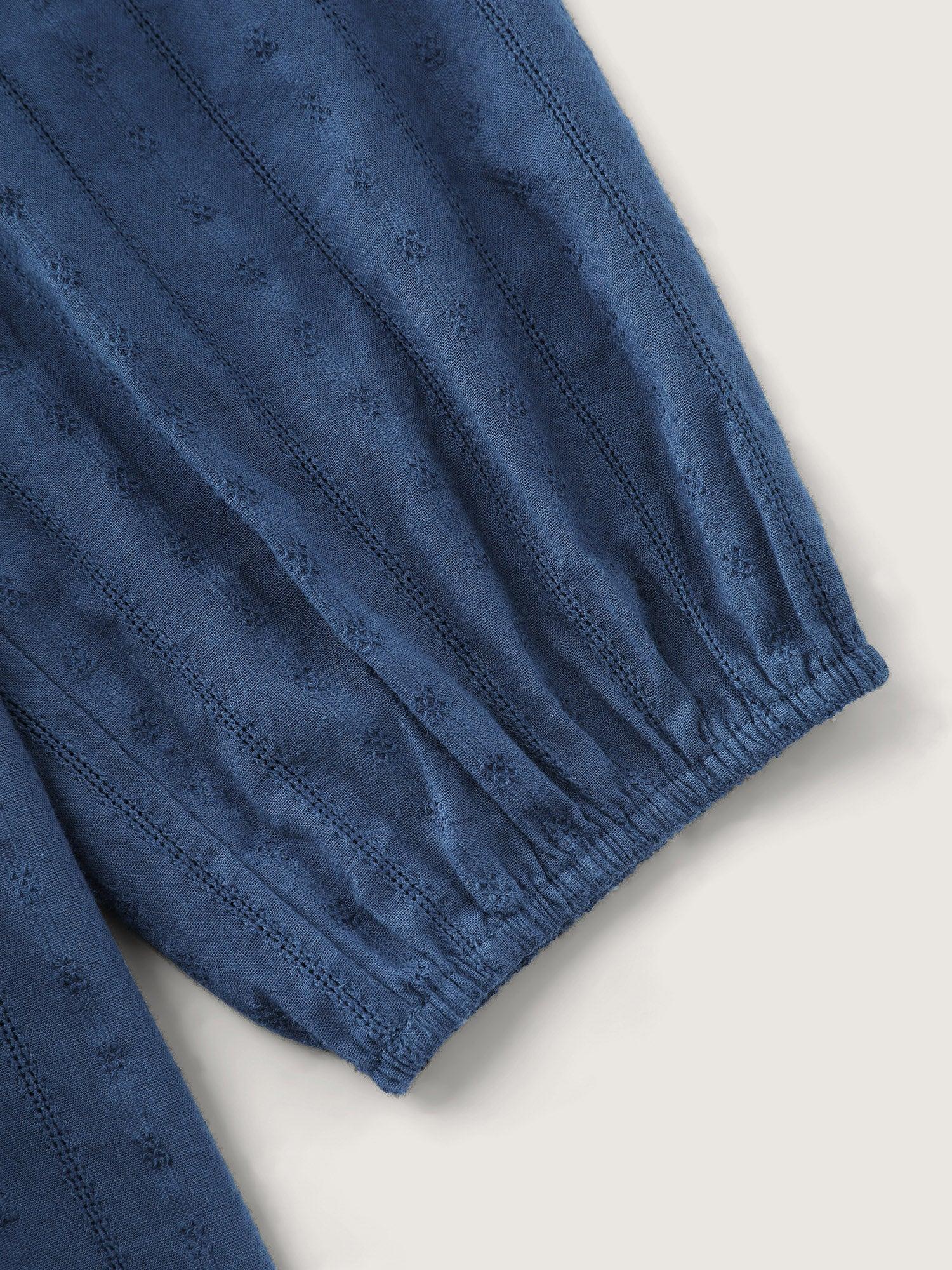 Cotton Textured Cinched-Flared Blouse Female Product Image