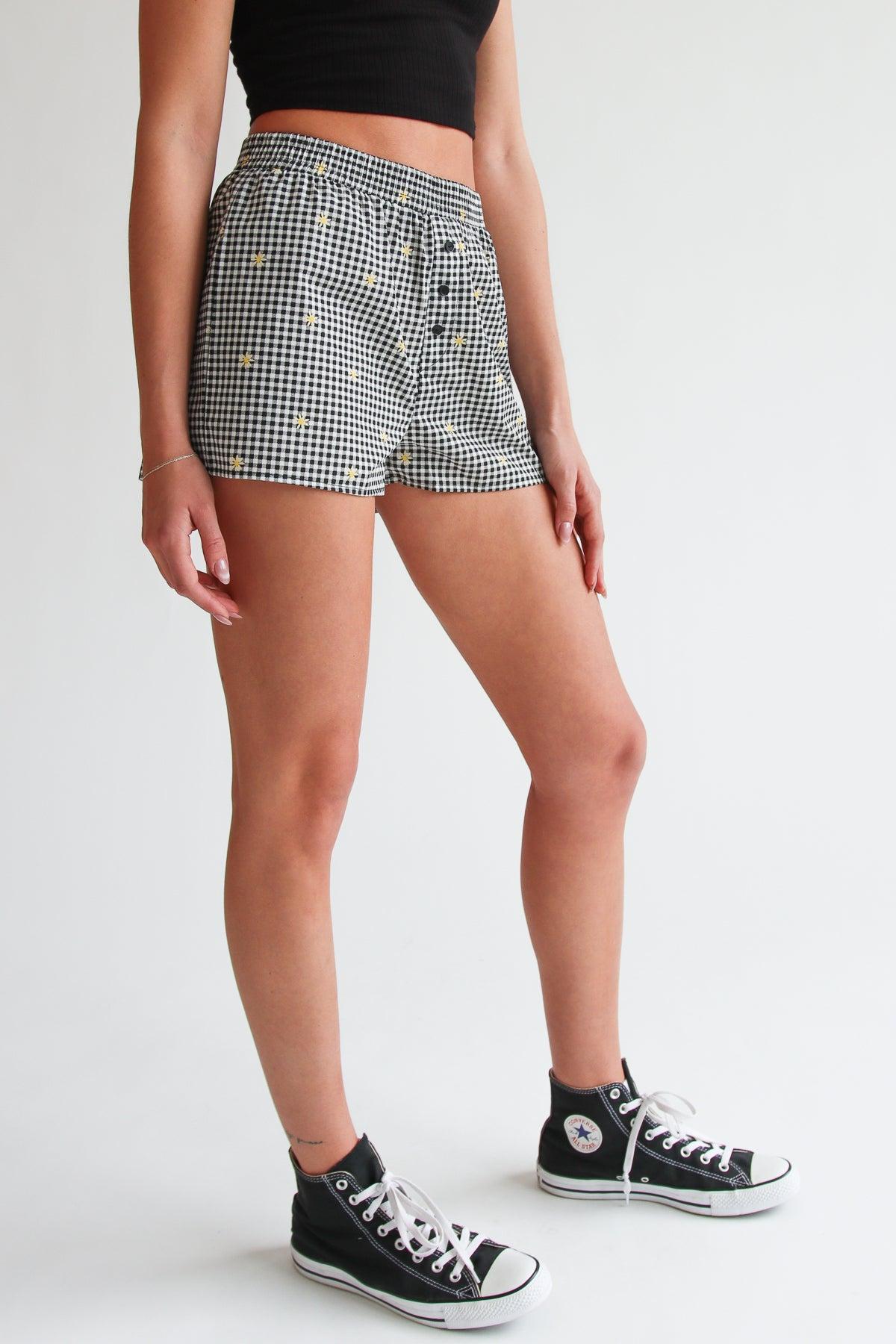 Printed Gingham Boxer Shorts Product Image