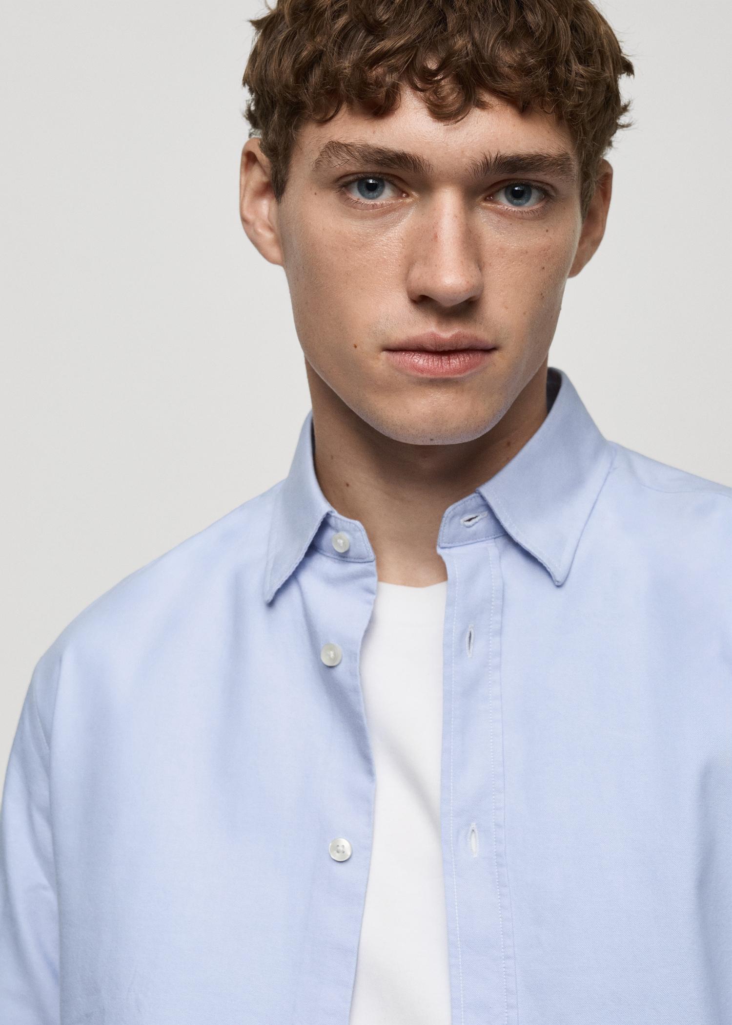 100% cotton Oxford shirt - Men | MANGO USA Product Image