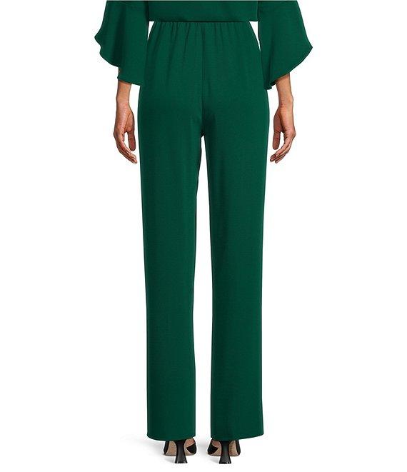 Caroline Rose Matte Crepe Pull-On Straight Leg Pants Product Image