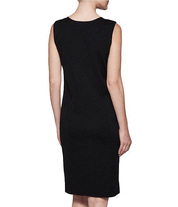 Ming Wang Sleeveless Scoop Neck Side Slit Tank Bodycon Dress Product Image