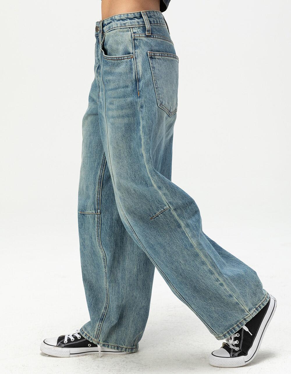 GUESS ORIGINALS Womens Tapered Baggy Jeans - MEDIUM WASH Product Image