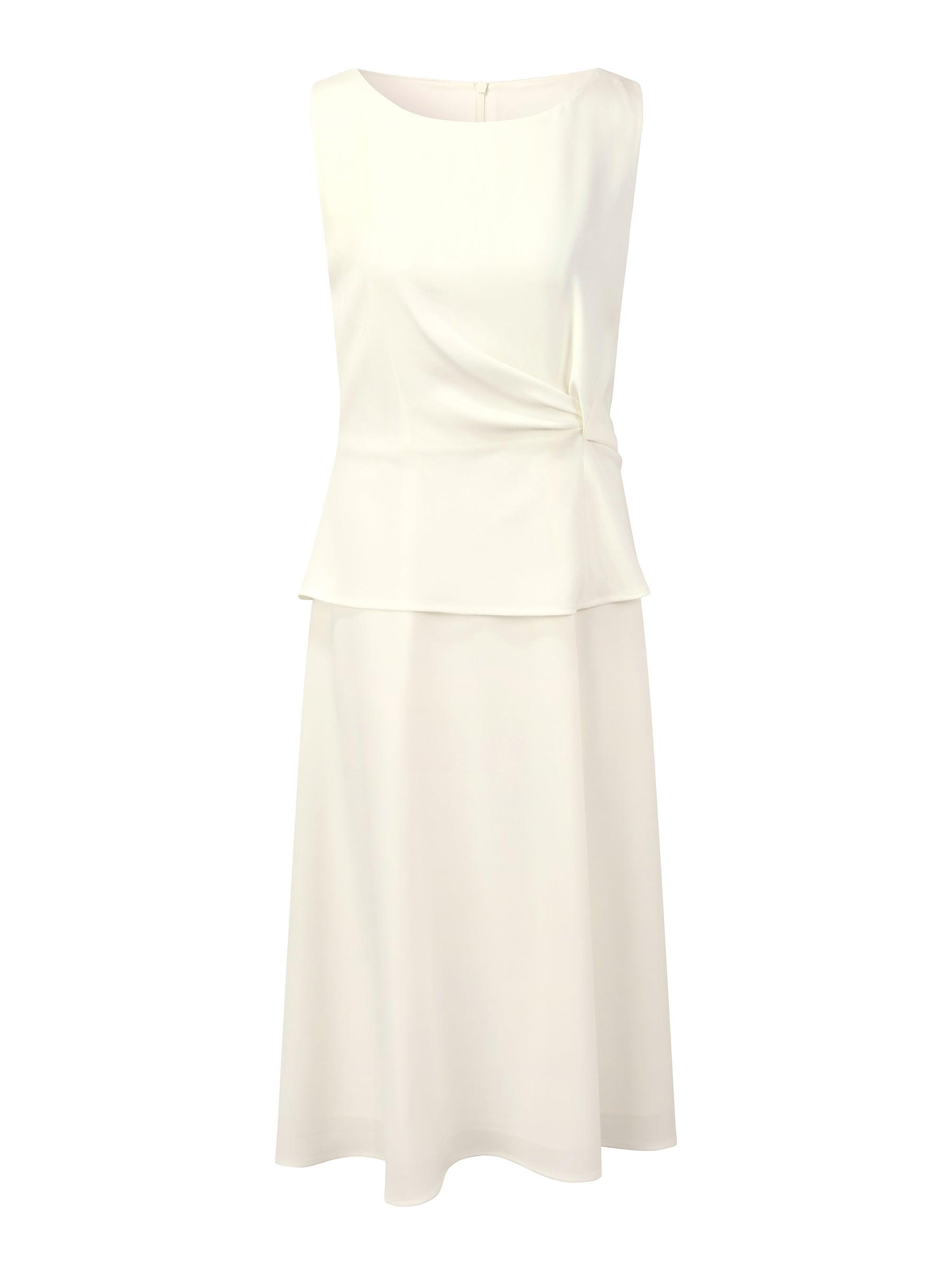 Triacetate Blend Mock Layered Women Sleeveless Midi Dress Product Image