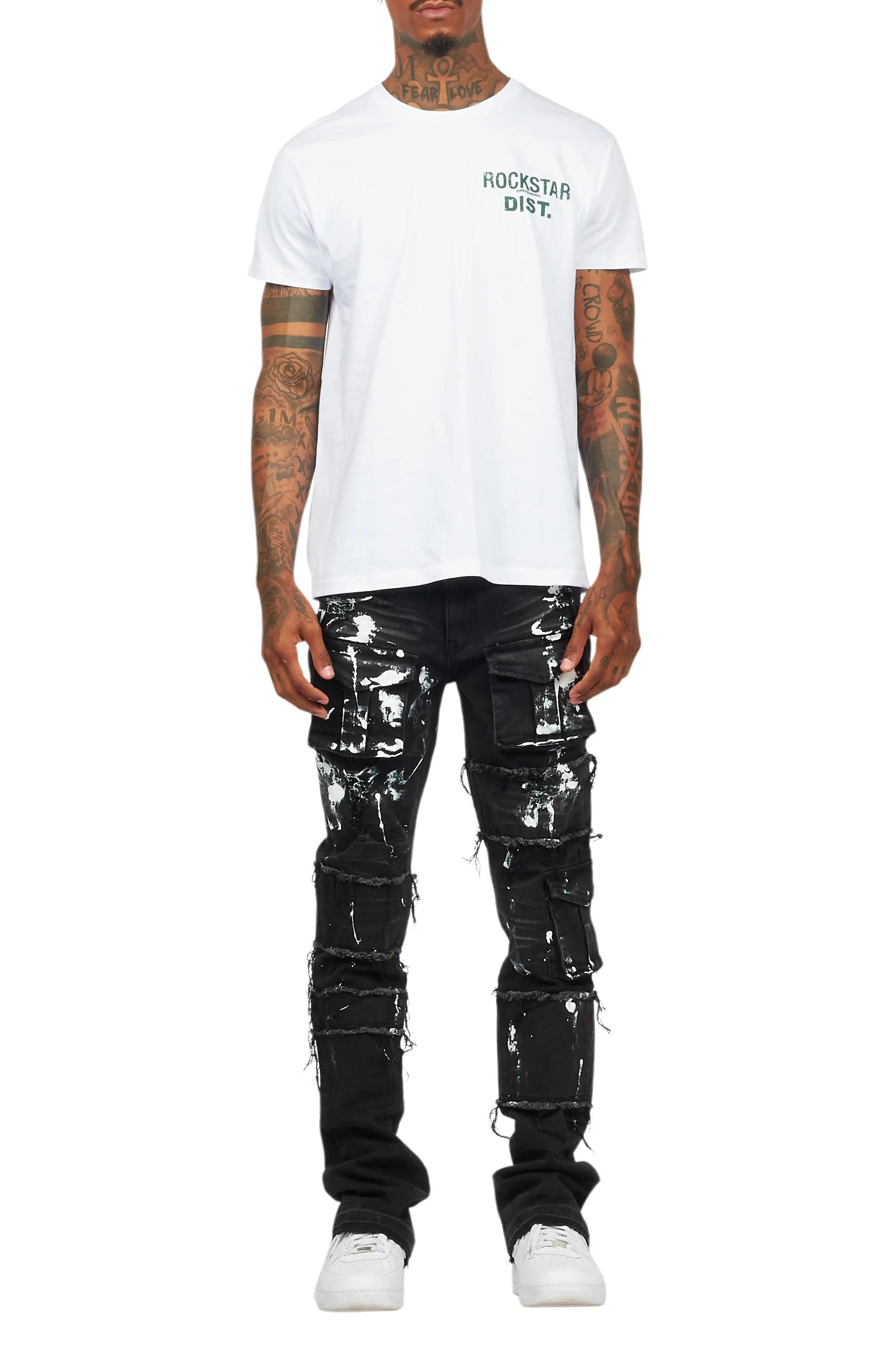Folly Dark Grey Painter Stacked Flare Jean Male Product Image