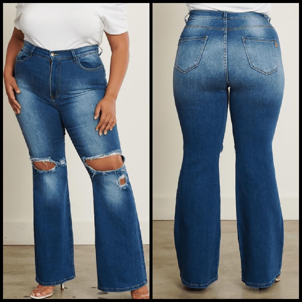 Plus Rip Knee Flares* Product Image