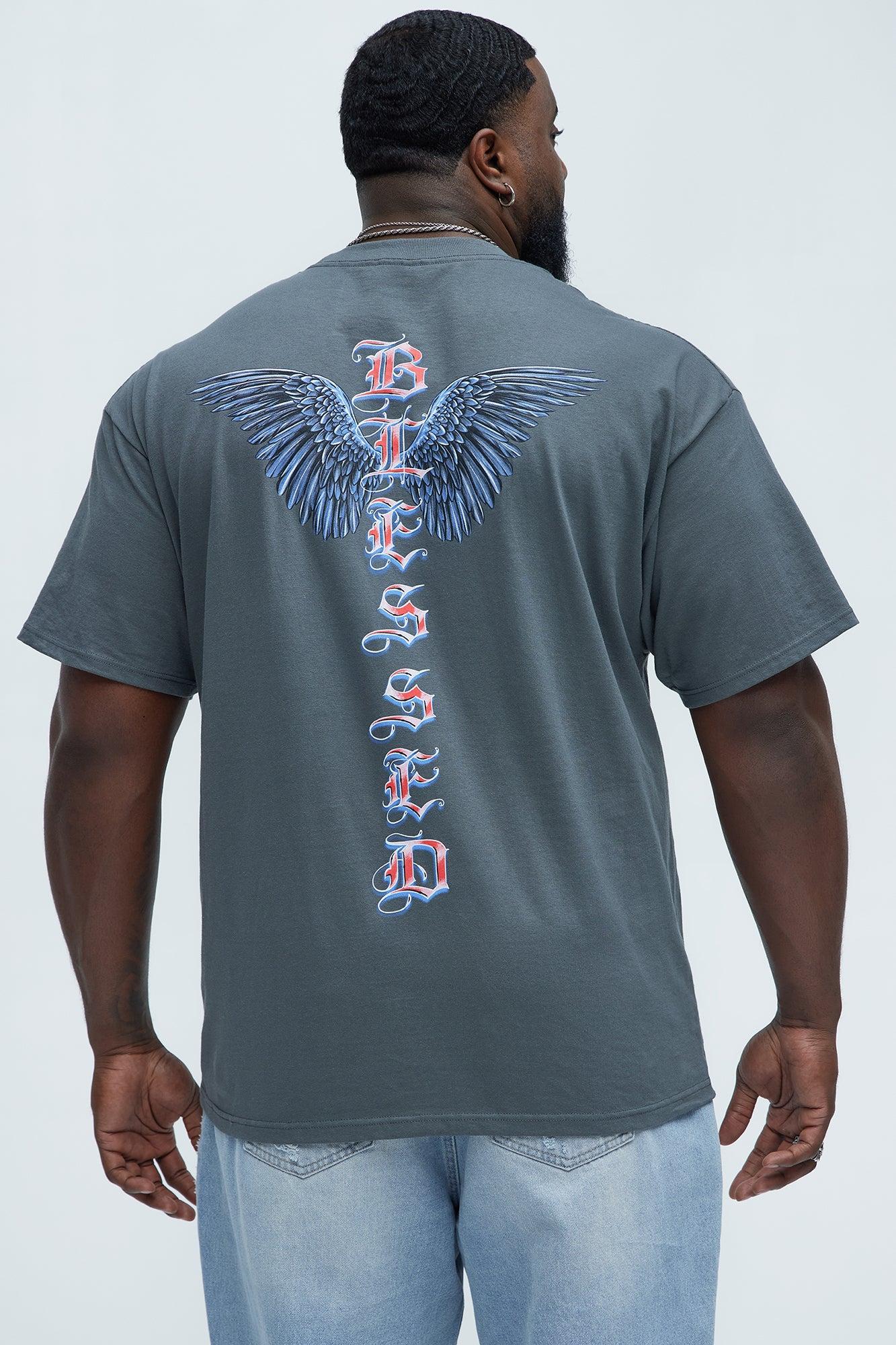 Blessed Wings Short Sleeve Tee - Charcoal Product Image