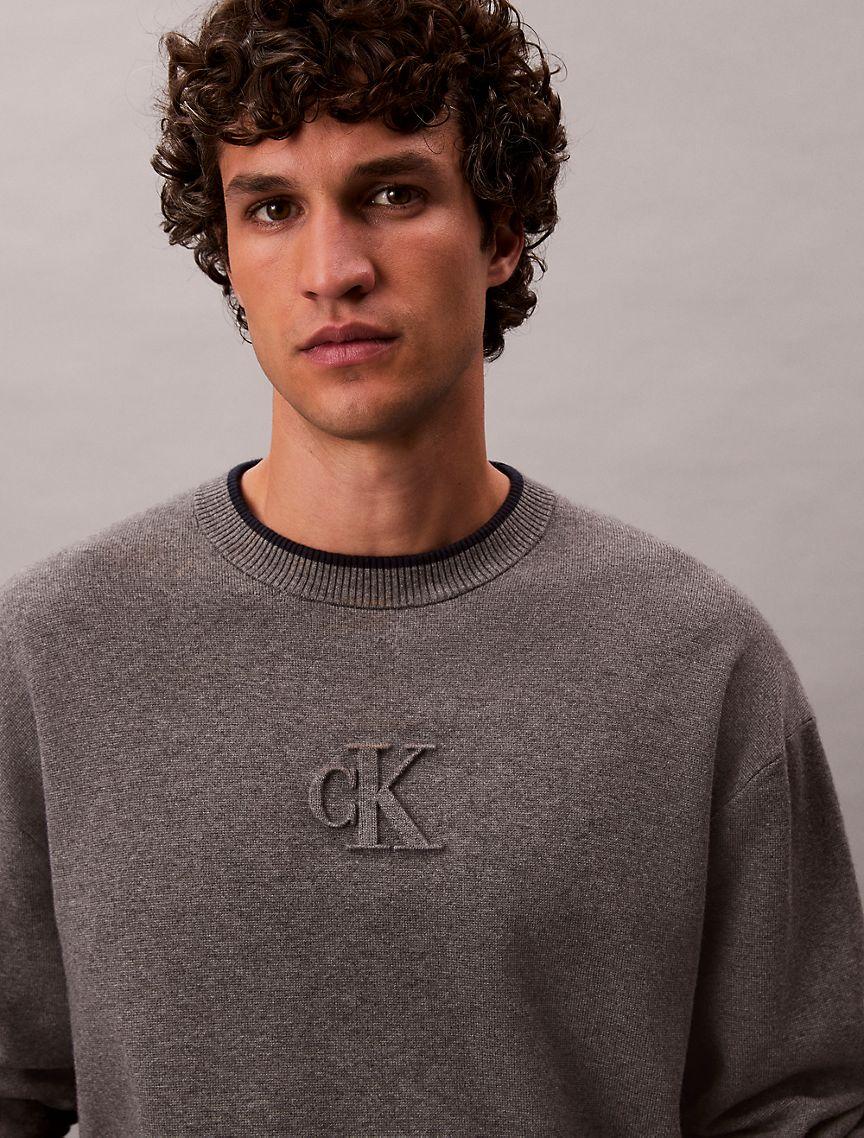 Relaxed Fit Standard Logo Terry Crewneck Sweatshirt Product Image