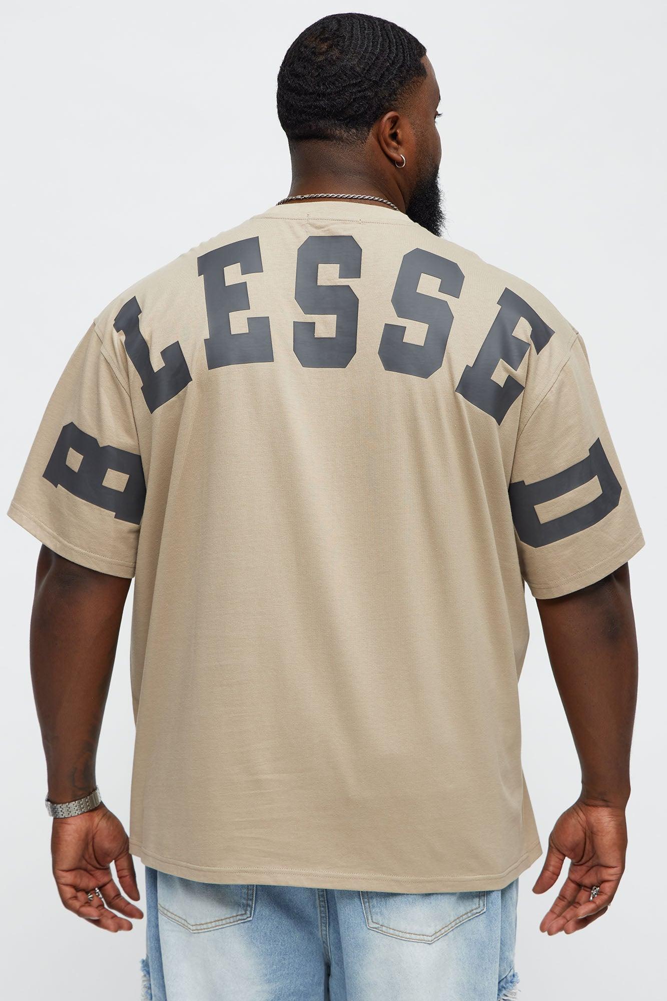 Short Sleeve Blessed Puff Print Tee - Stone Male Product Image