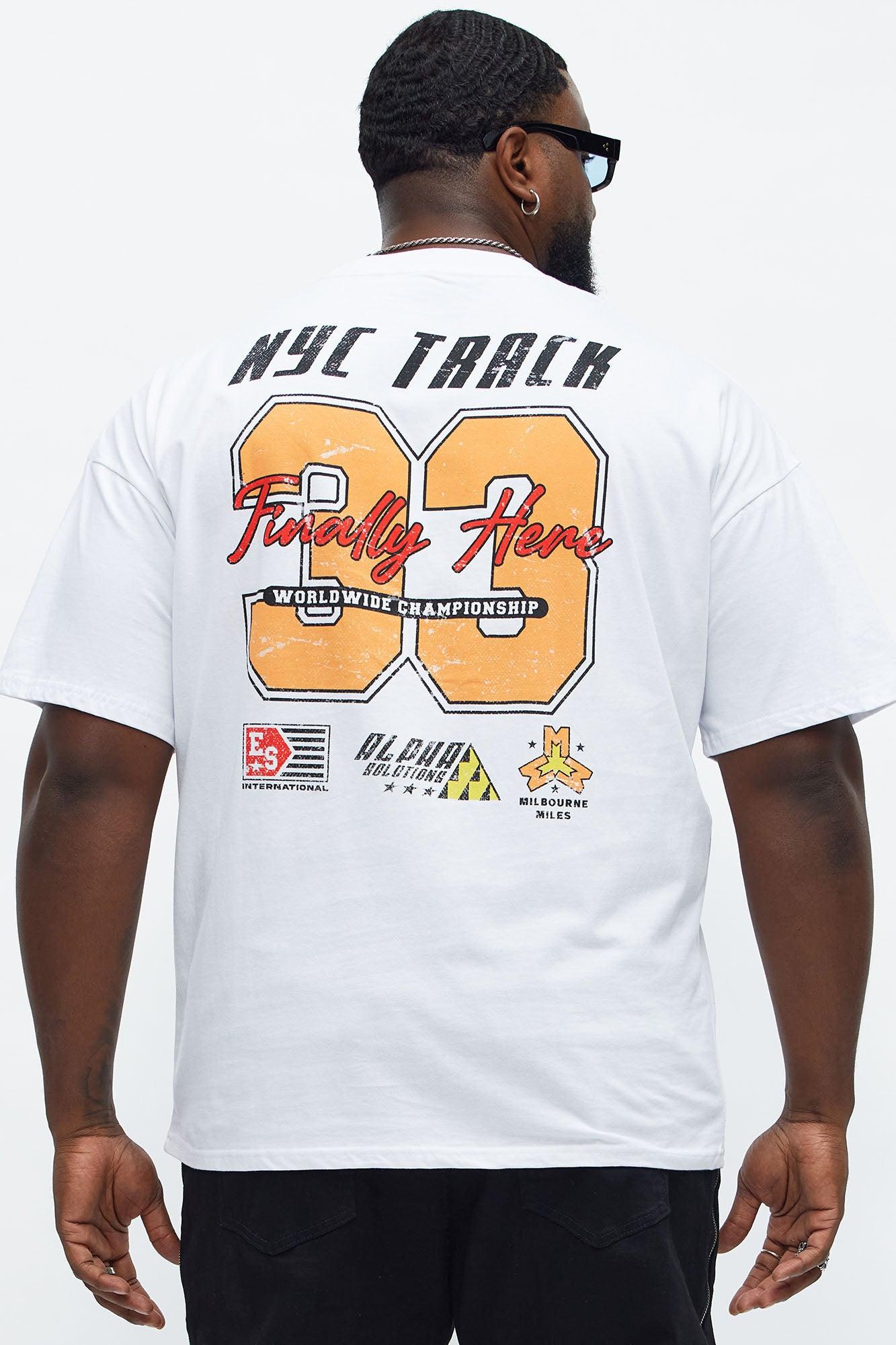 NYC Track Oversized Short Sleeve Tee - White Male Product Image