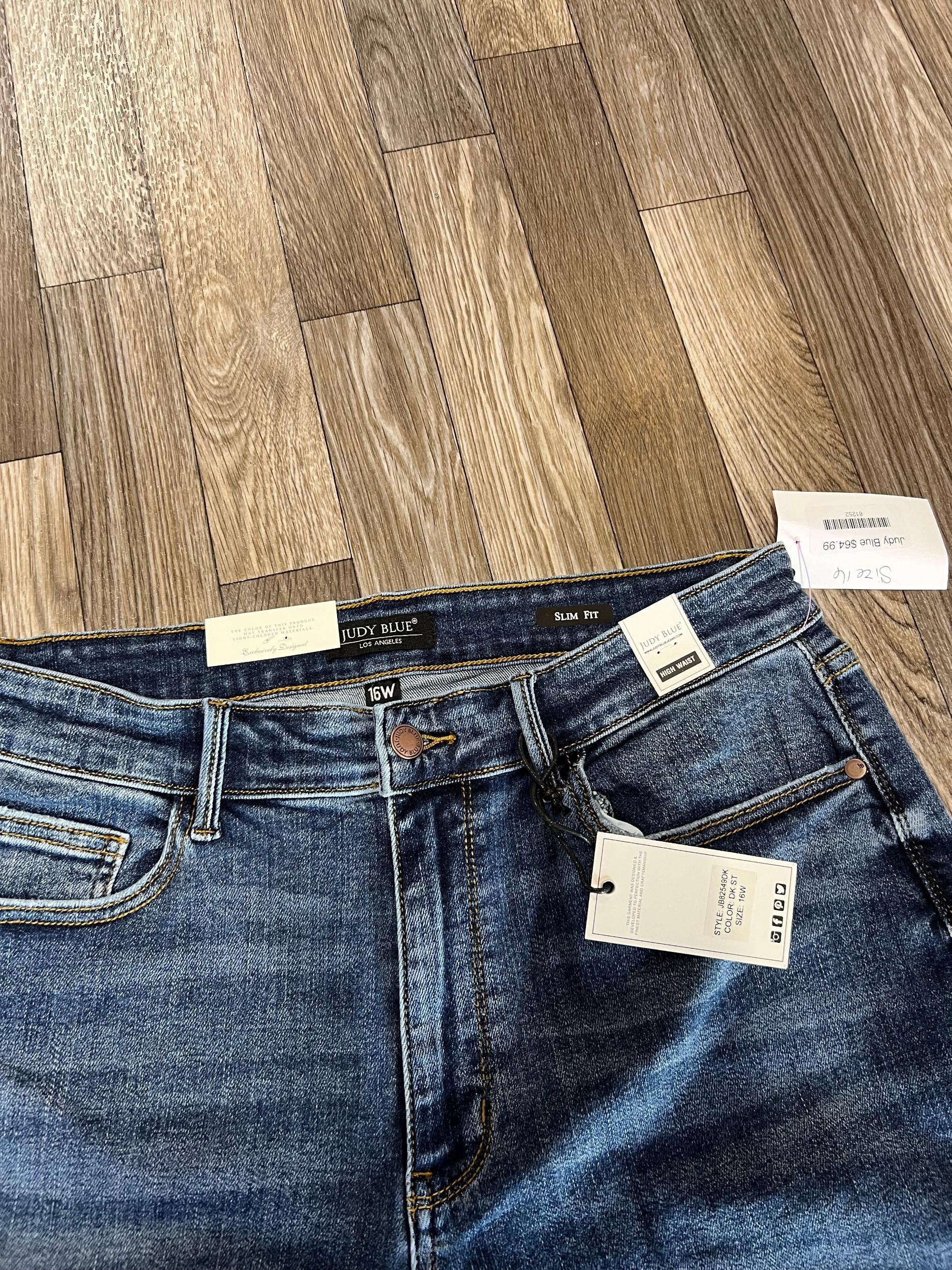 Judy Blue High Waist Slim Fit Dark Wash Denim Jeans Product Image