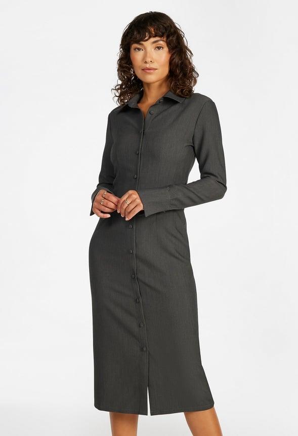 Corset Midi Suiting Shirt Dress Product Image
