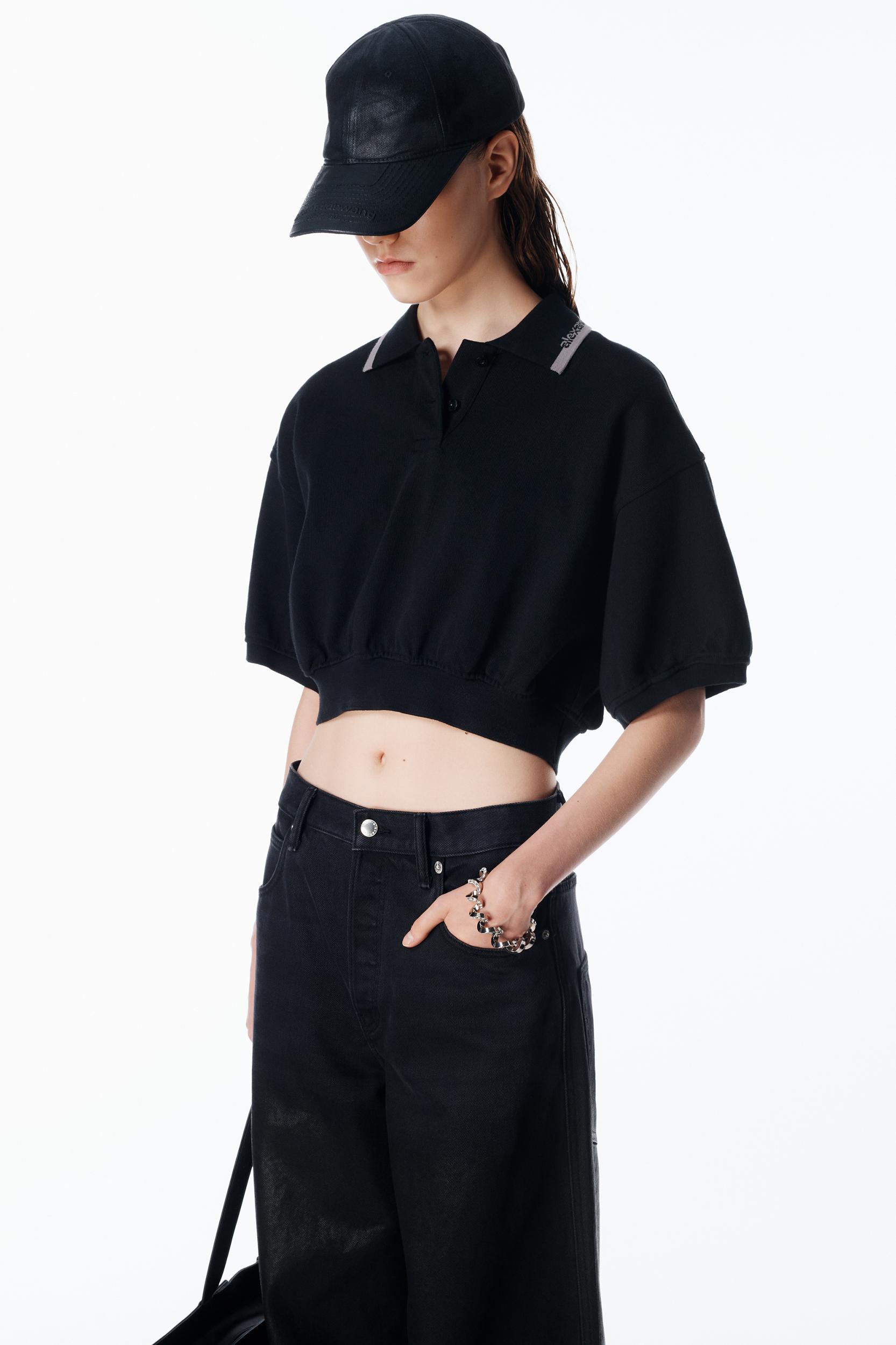 Cropped Cinched Cotton Polo Product Image