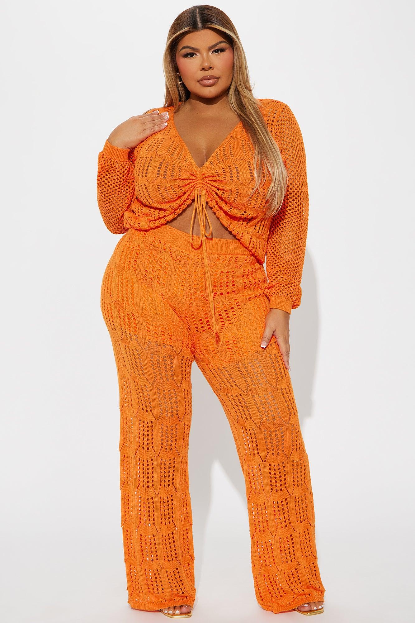 Zya Crochet Pant Set - Orange Product Image