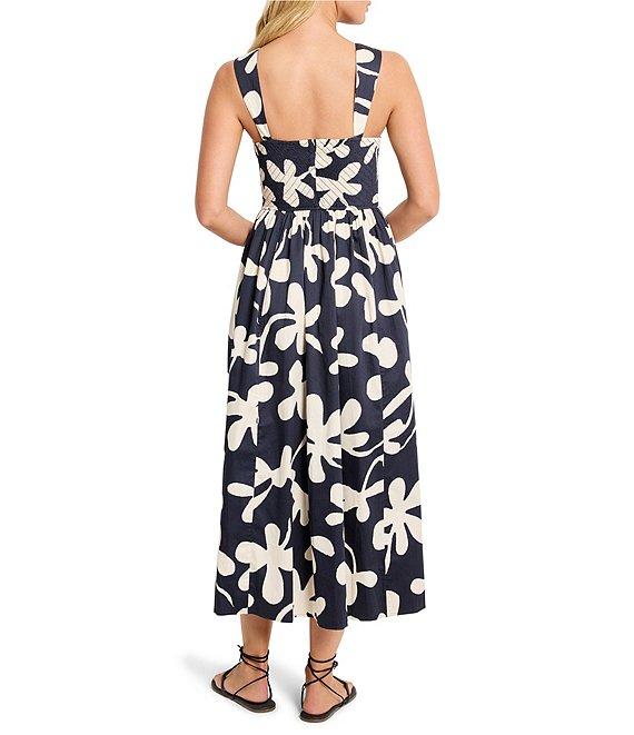 NIC + ZOE Glowing Flower Sarah Square Neck Sleeveless Fit-And-Flare Midi Dress Product Image
