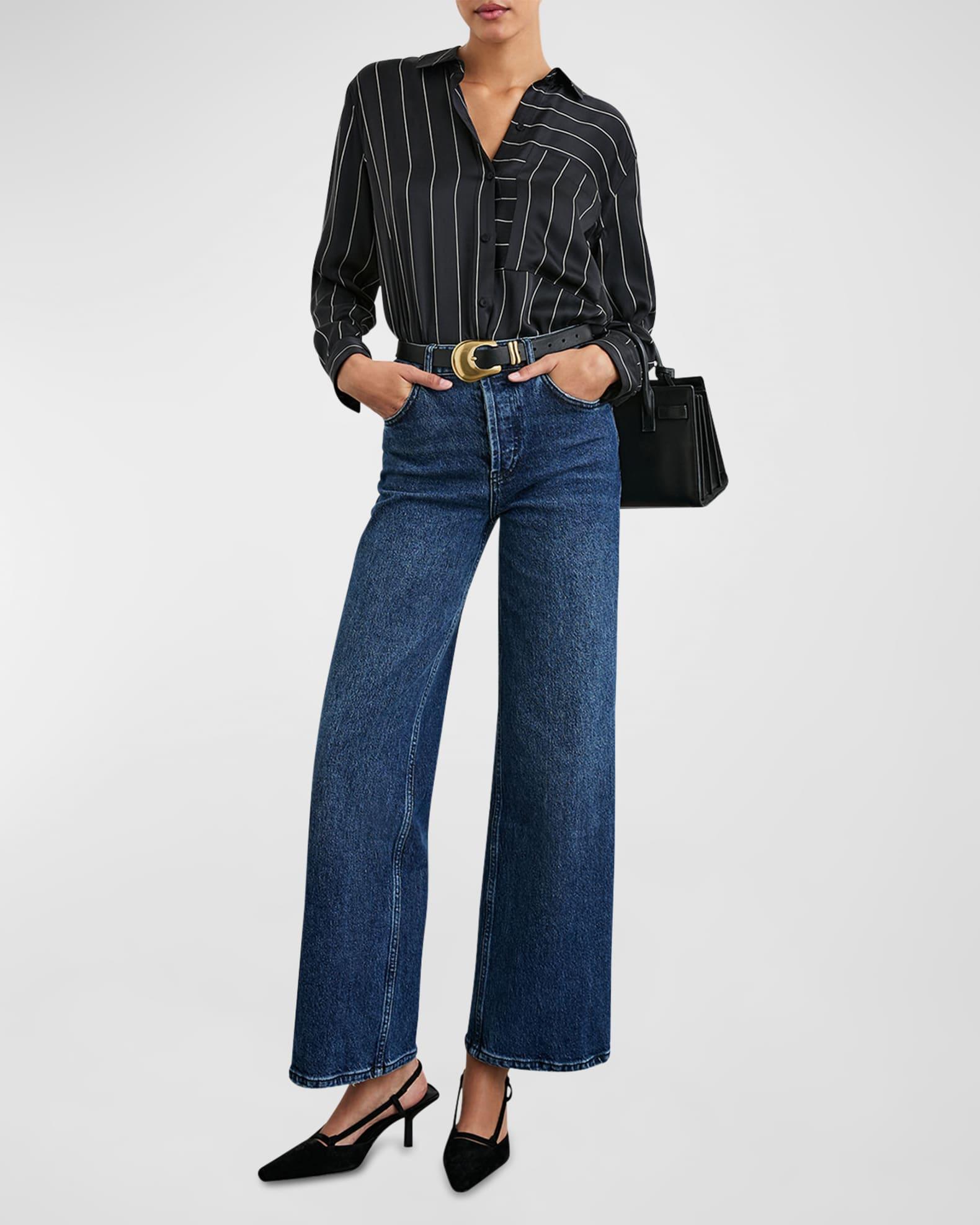 Spencer Striped Silk Blouse Product Image