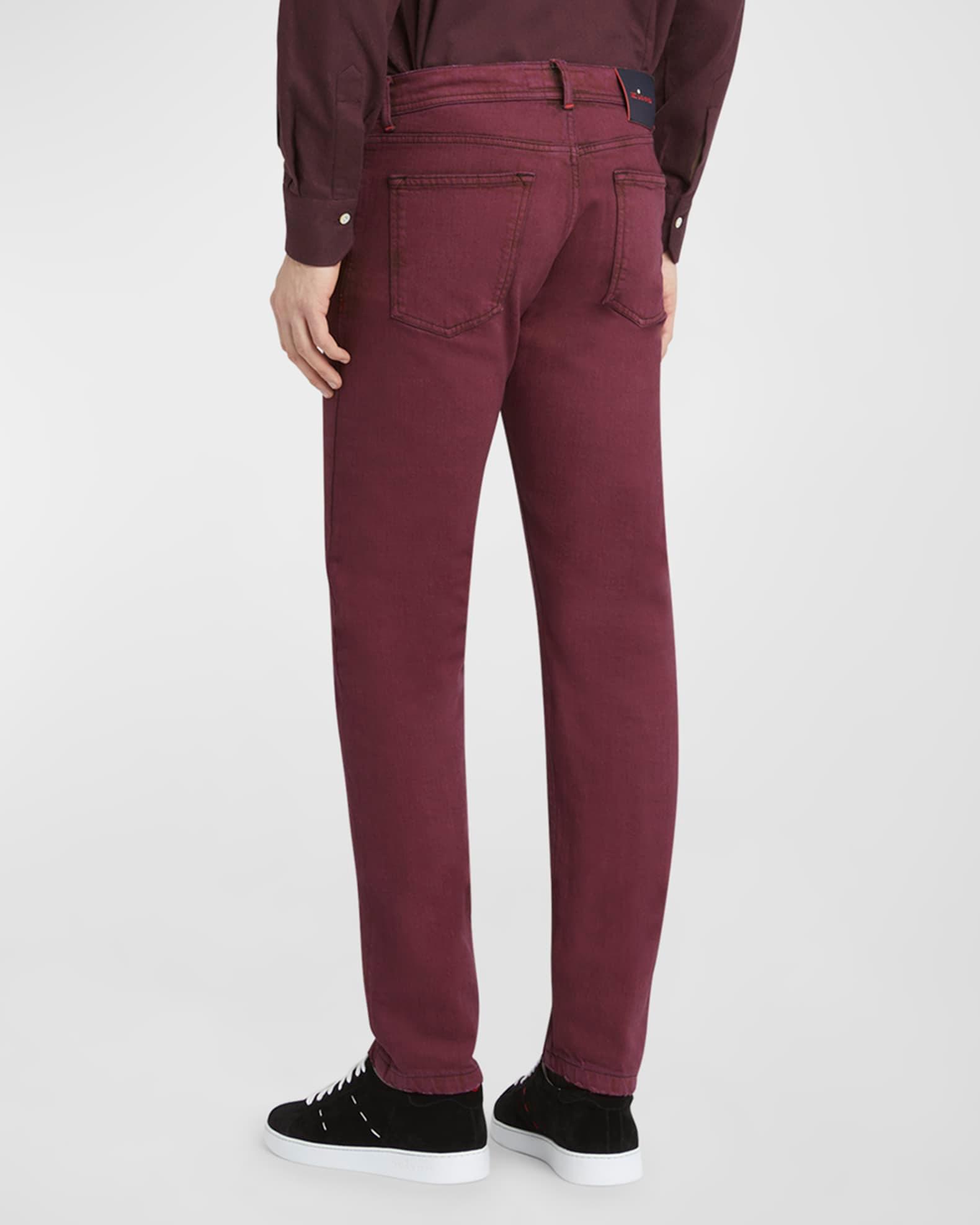 Men's Burgundy Overdyed Straight-Leg Jeans Product Image