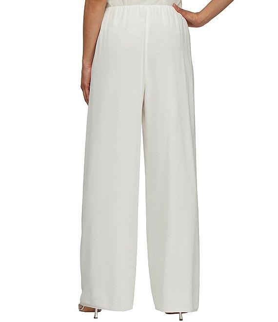 Alex Evenings Silky Chiffon Wide Leg Flowy Pants Product Image