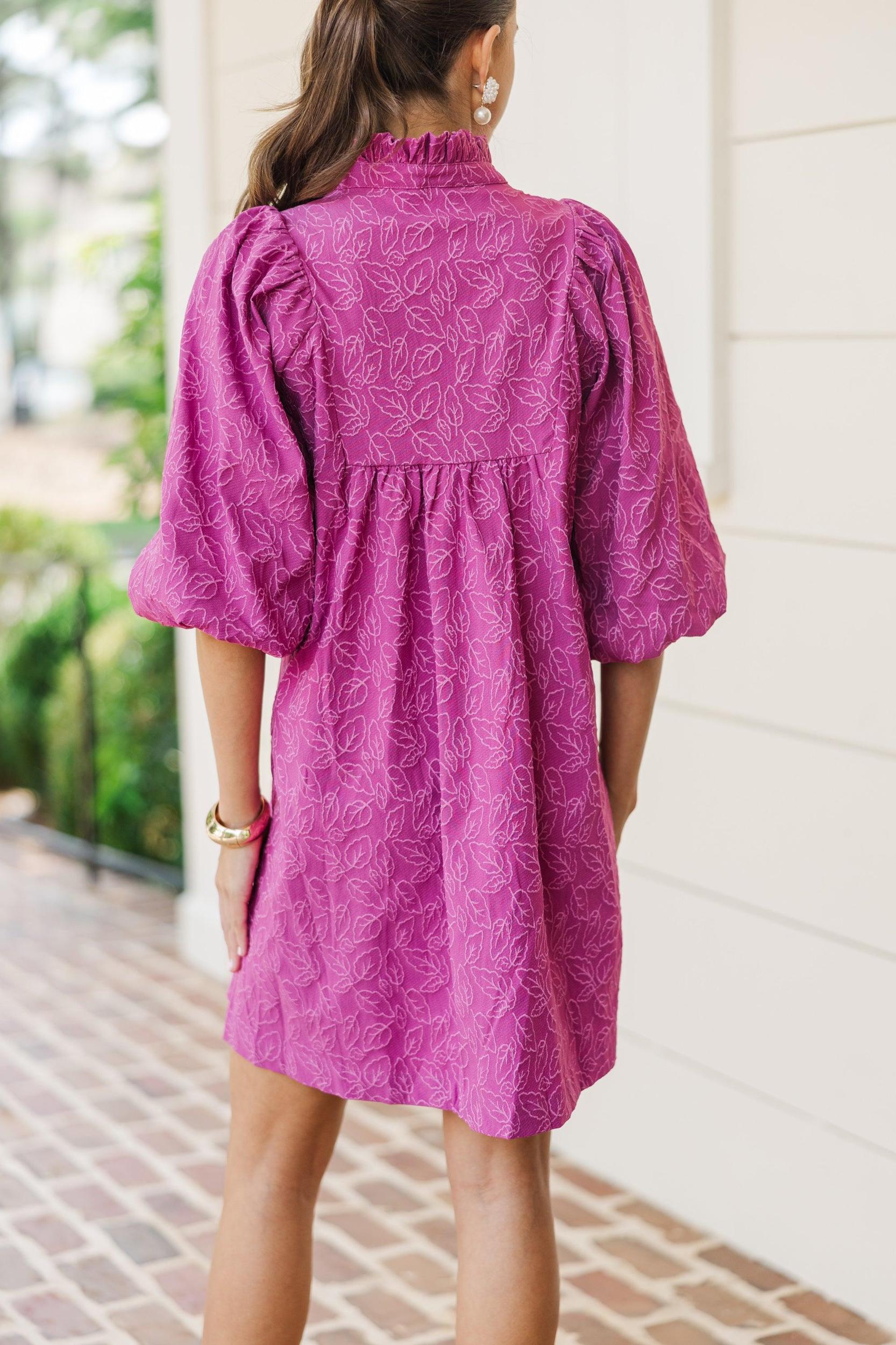 Get Back To You Magenta Purple Lace Dress Female Product Image