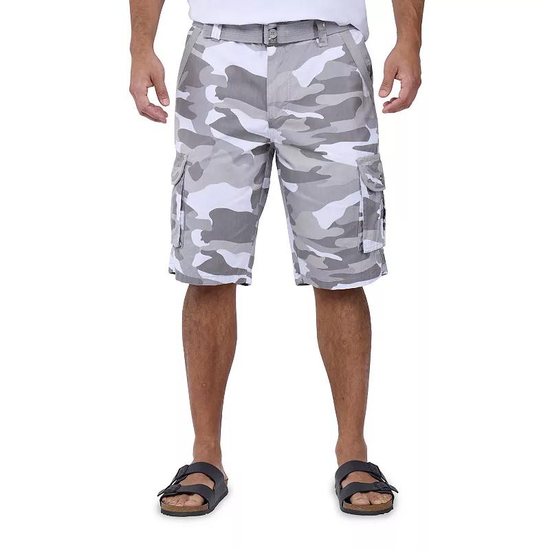 Men's RAW X by Xray Regular-Fit Belted Button Cargo Shorts, Size: 34, White Product Image