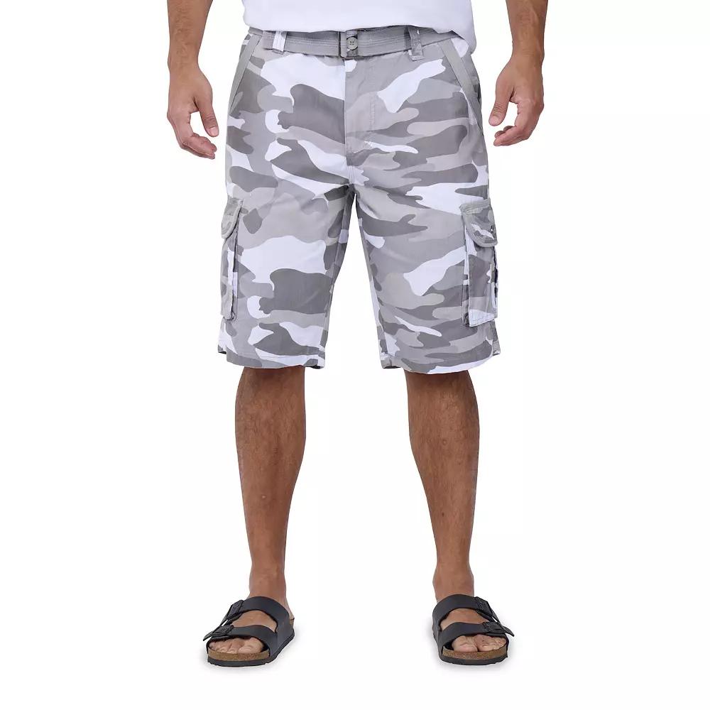 Men's RAW X by Xray Regular-Fit Belted Button Cargo Shorts, Size: 34, White Product Image