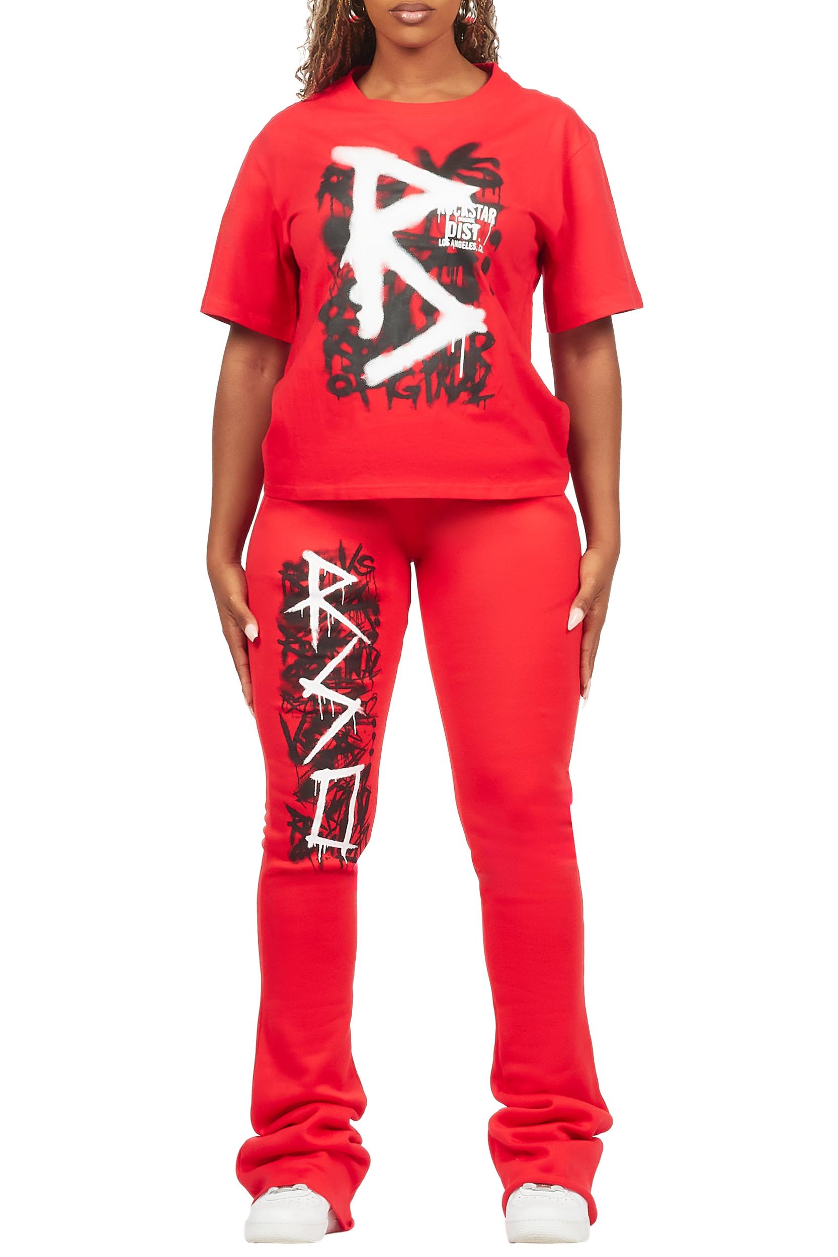 Nahomy Red T-Shirt Trackset Female Product Image