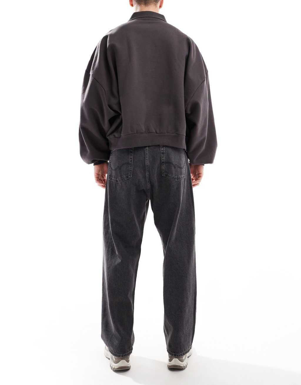 Jack & Jones Ron skater jeans in washed black  Product Image