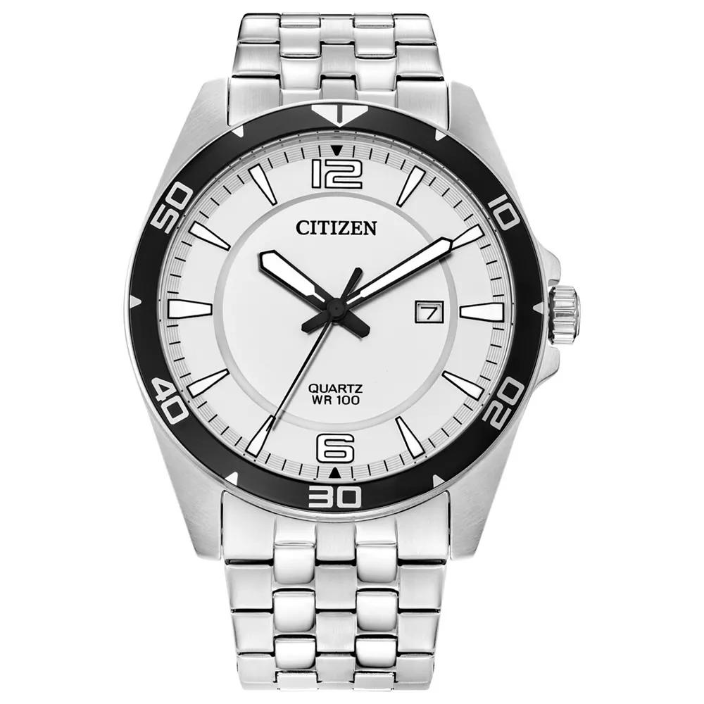 Citizen Mens White Dial Stainless Steel Watch - BI5051-51A Silver Product Image