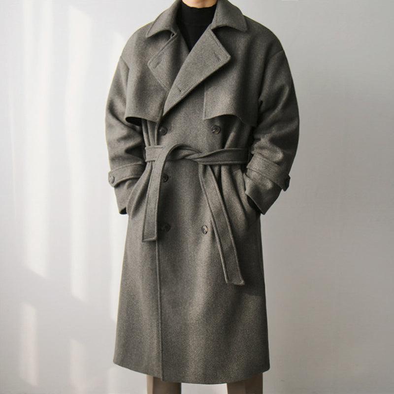 RT No. 3411 WOOLEN COLLAR BELT COAT JK Product Image