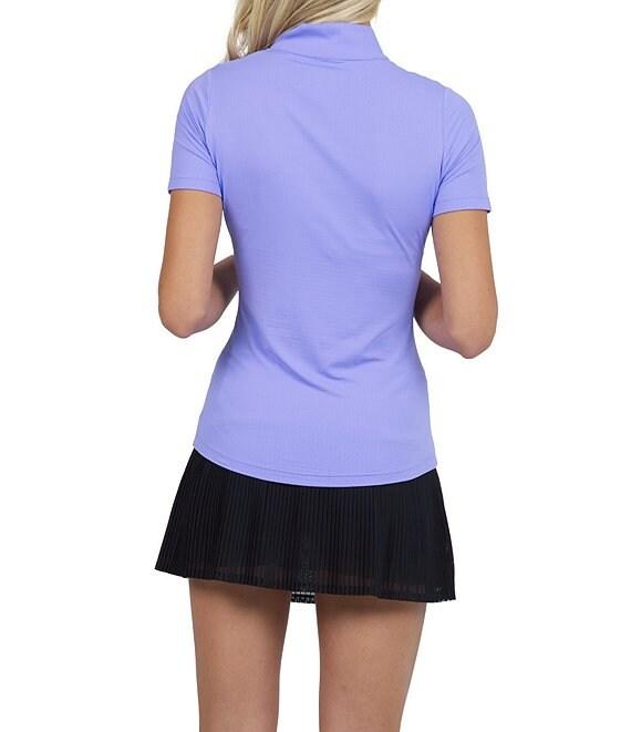 IBKUL Essential Solids Short Sleeve Quarter Zip Top Product Image