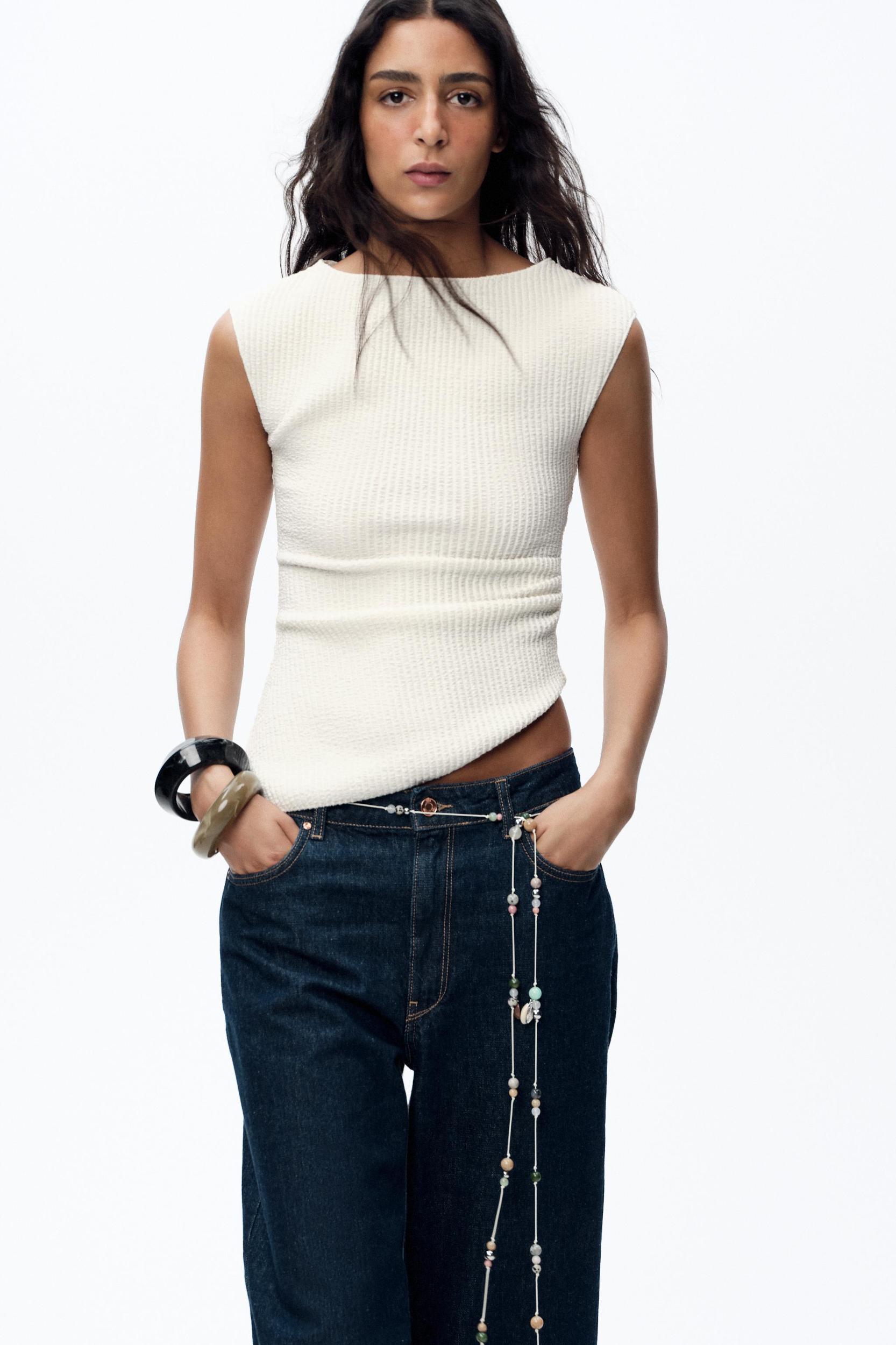 TEXTURED ASYMMETRIC TOP Product Image