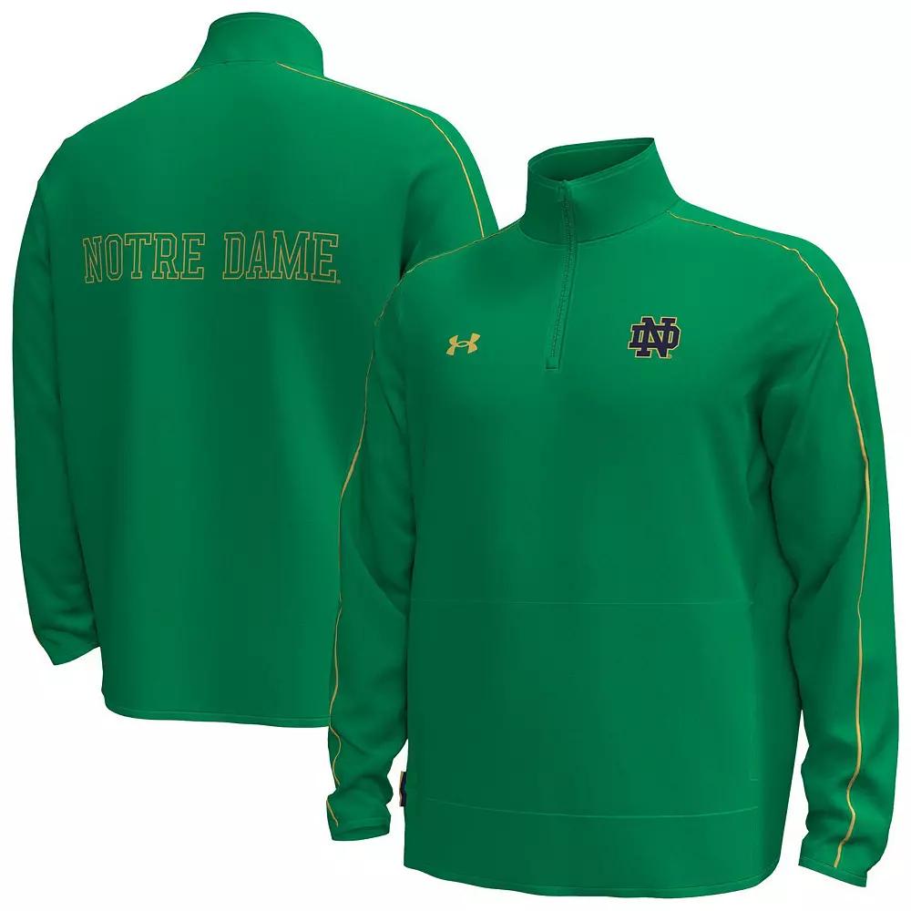 Men's Under Armour Kelly Green Notre Dame Fighting Irish Command Quarter-Zip Sweatshirt,  Product Image