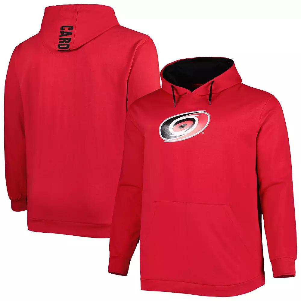 Men's Red Carolina Hurricanes Big & Tall Fleece Pullover Hoodie,  Product Image