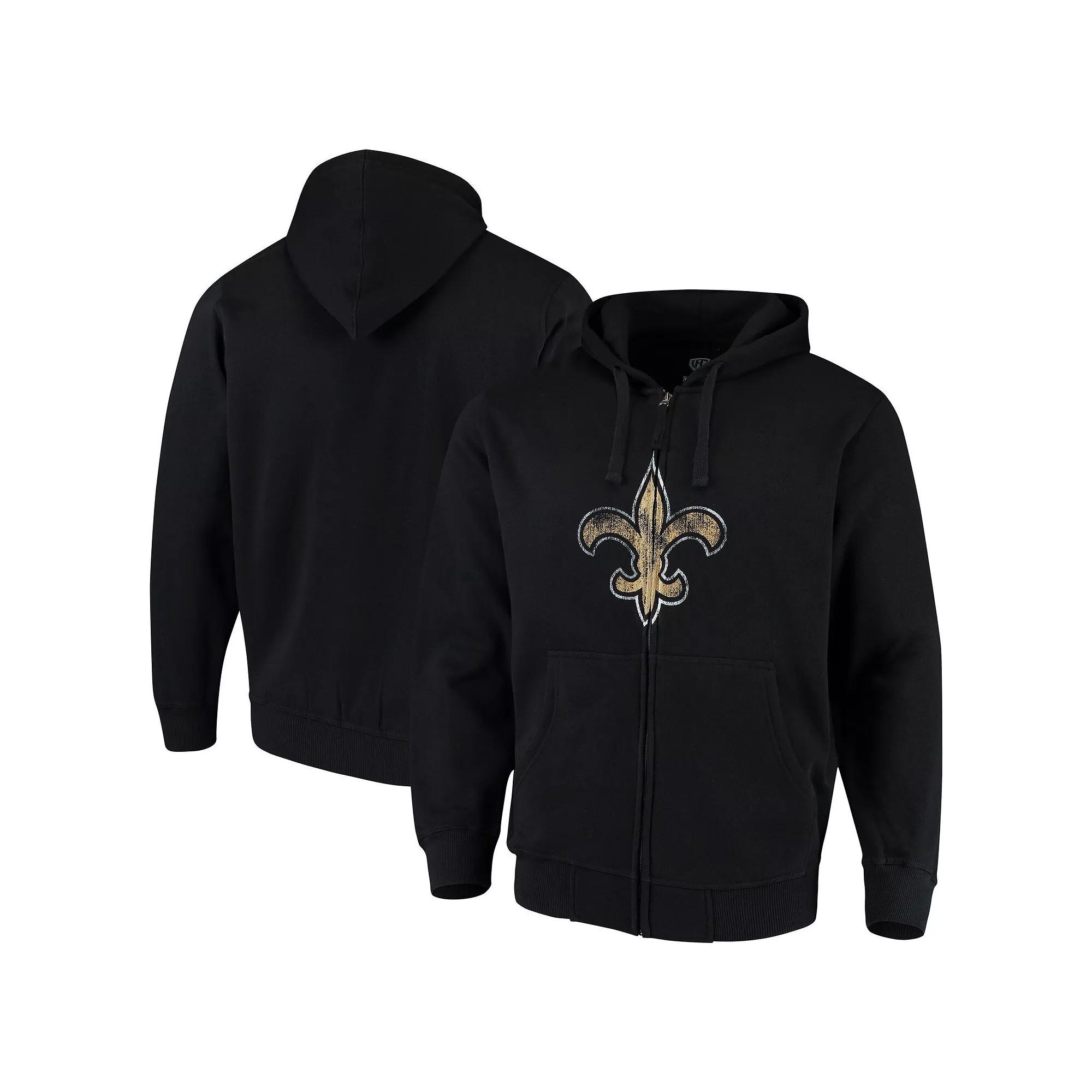 Men's G-III Sports by Carl Banks Black New Orleans Saints Primary Logo Full-Zip Hoodie,  Product Image