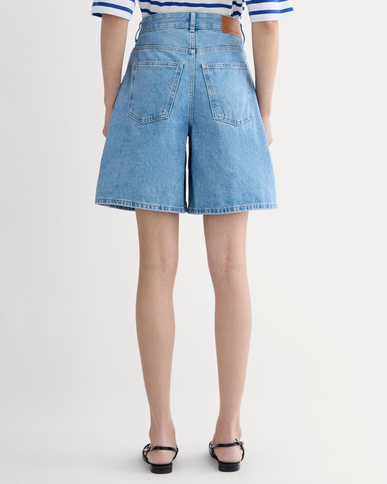 The Long A-Line Denim Short Product Image