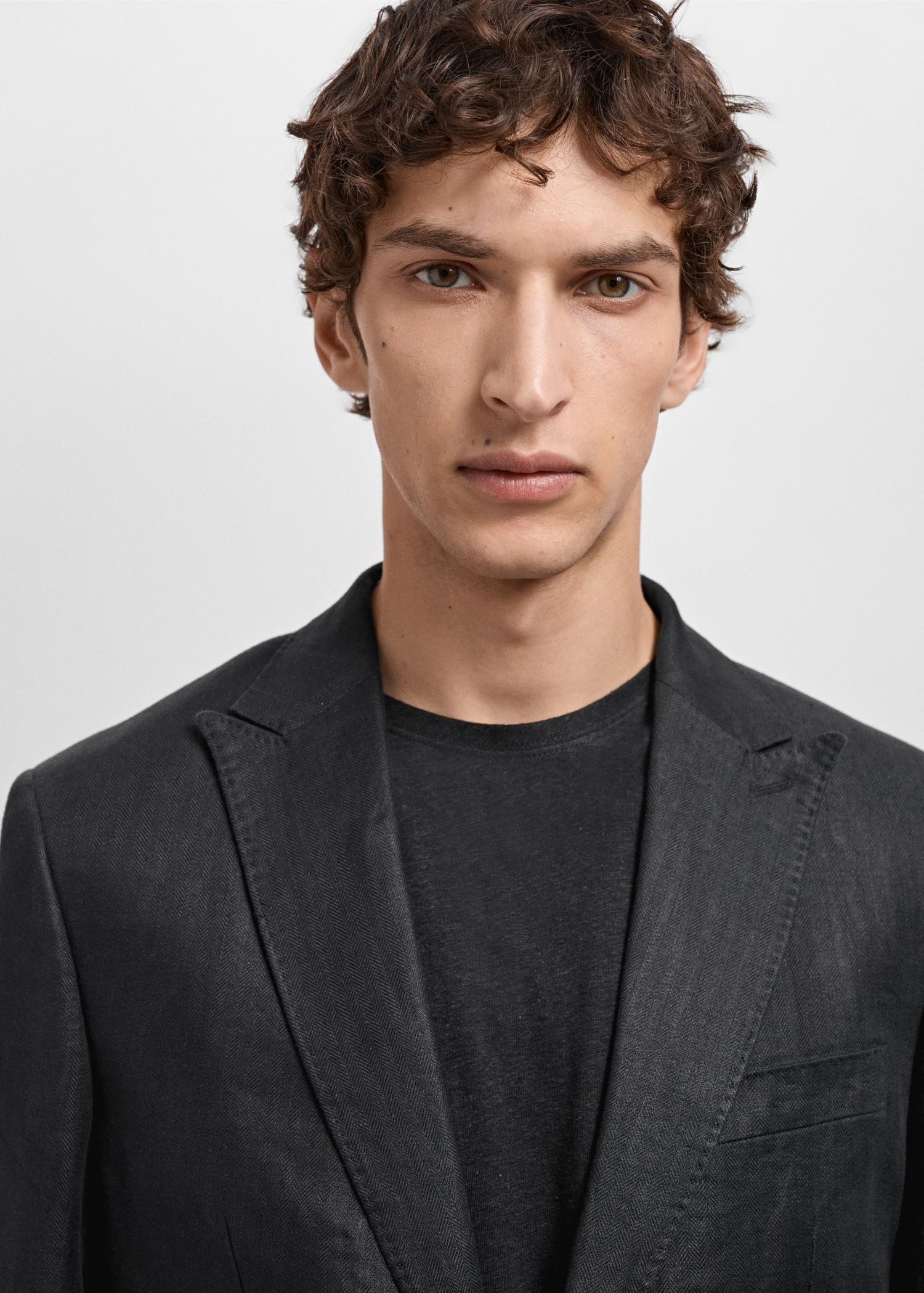 Amalfi 100% linen slim-fit suit blazer - Men | MANGO USA Product Image