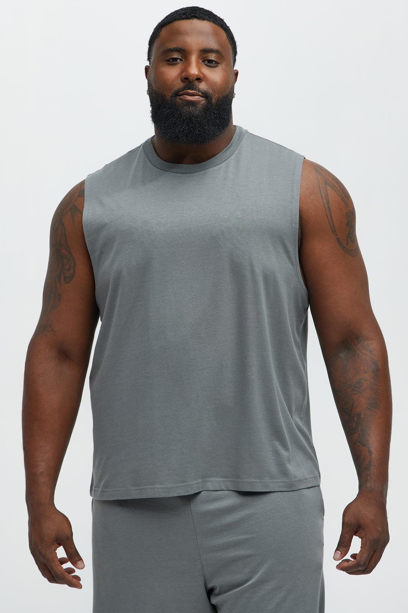 Essential Modal Lounge Sleeveless Muscle Tee - Slate Grey Product Image