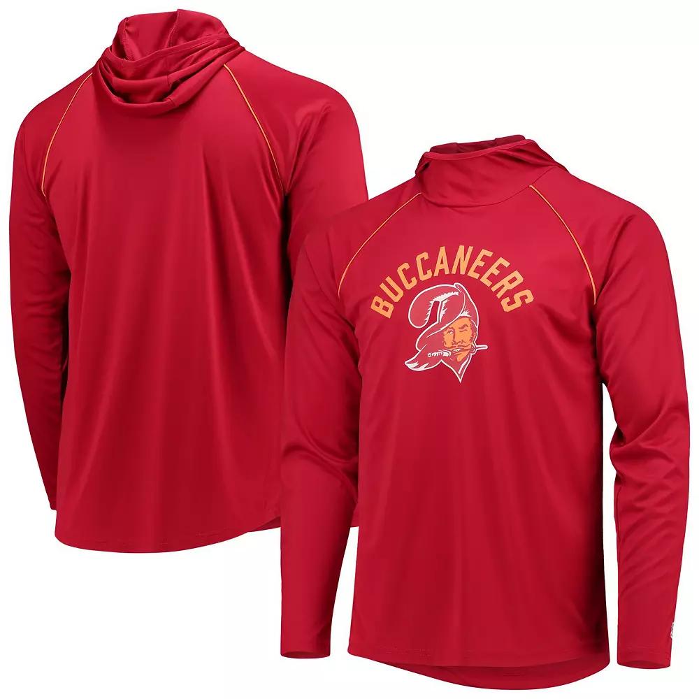 Men's Starter Red Tampa Bay Buccaneers Throwback Raglan Hoodie Long Sleeve T-Shirt,  Product Image