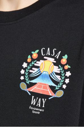 CASABLANCA Mens Casa Way Mountain Brand-print Cotton-jersey T-shirt In Black Product Image