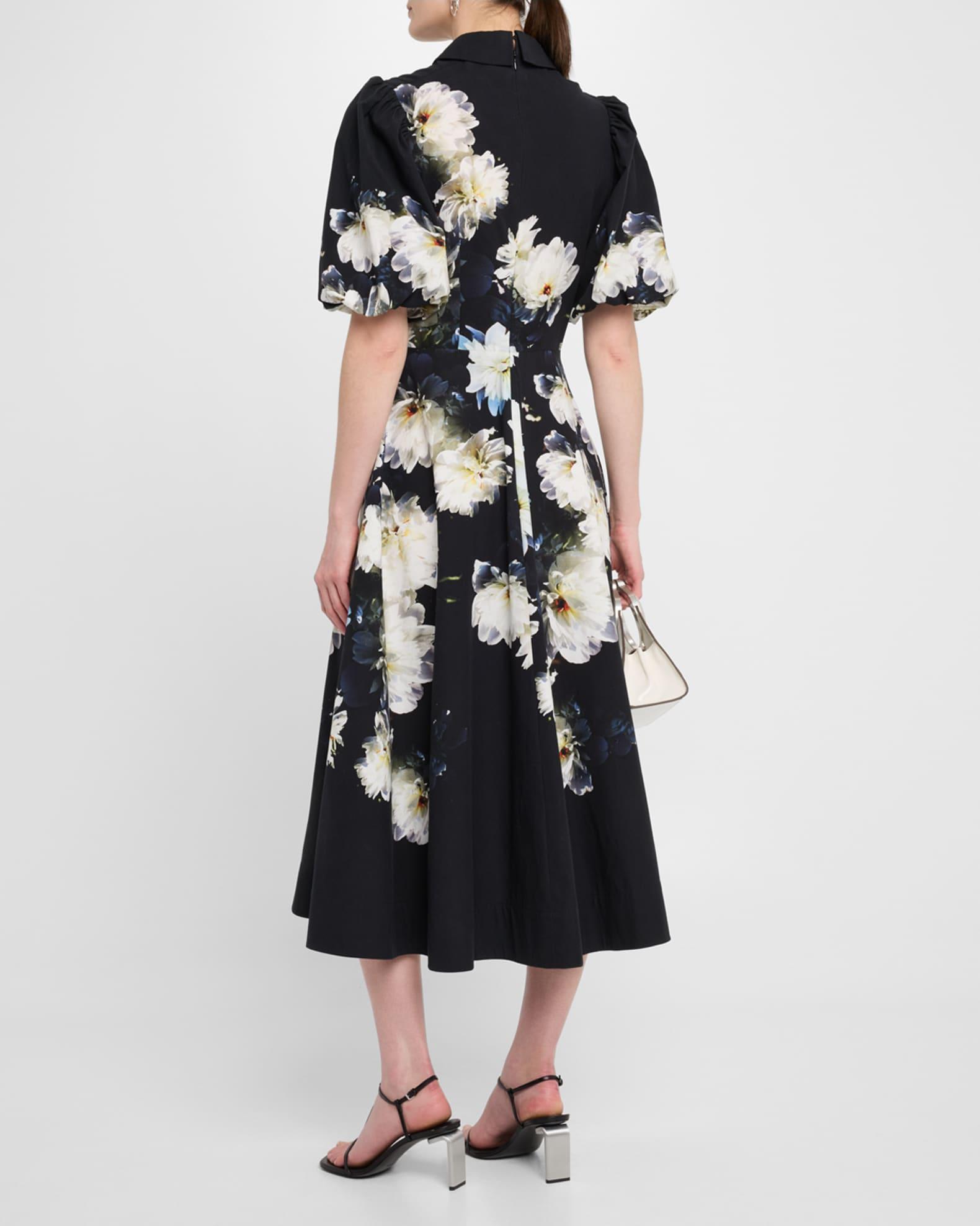 Floral-Print Cotton Midi Shirtdress Product Image