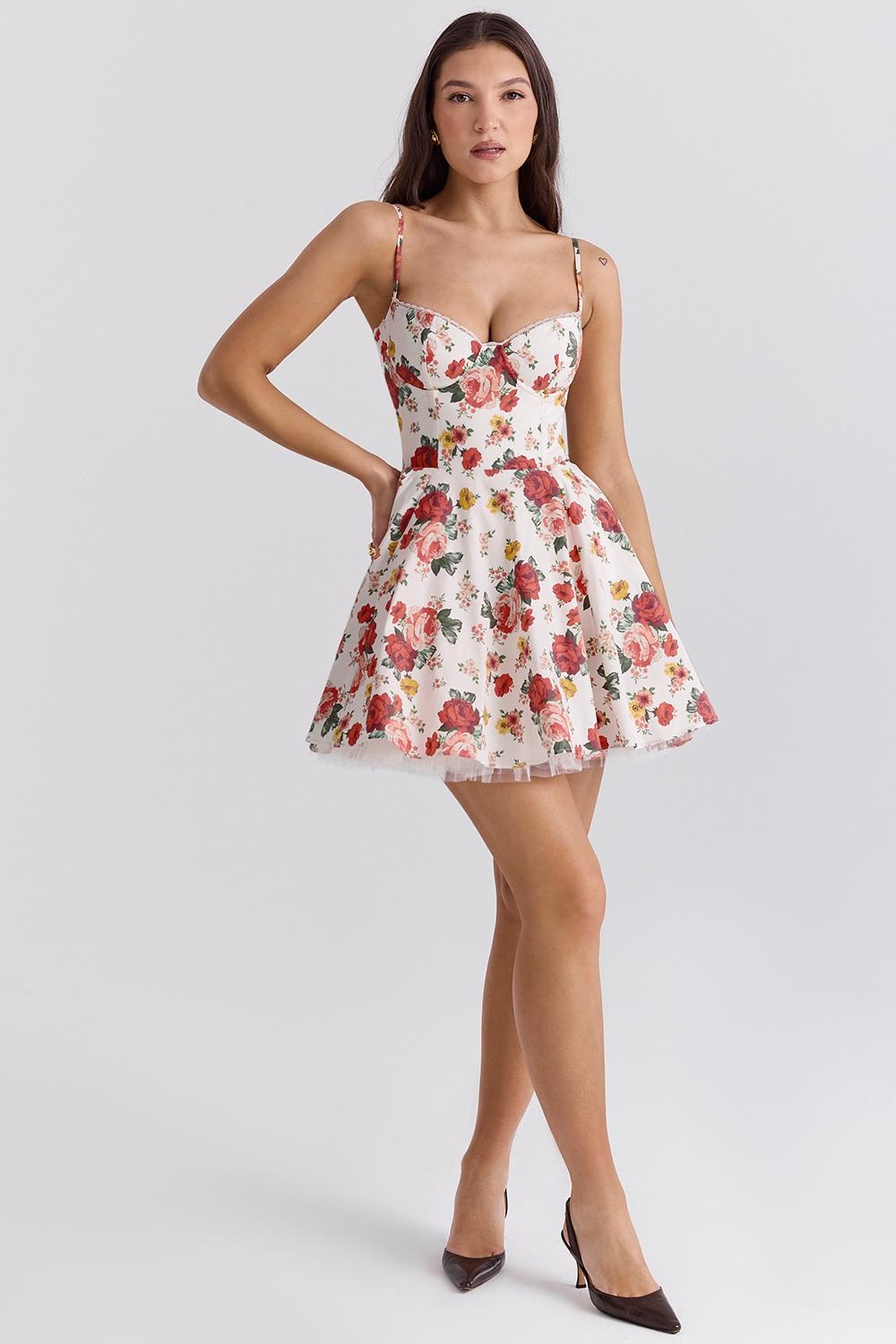 Elizabeth  italian tomato strapless midi sundress Product Image