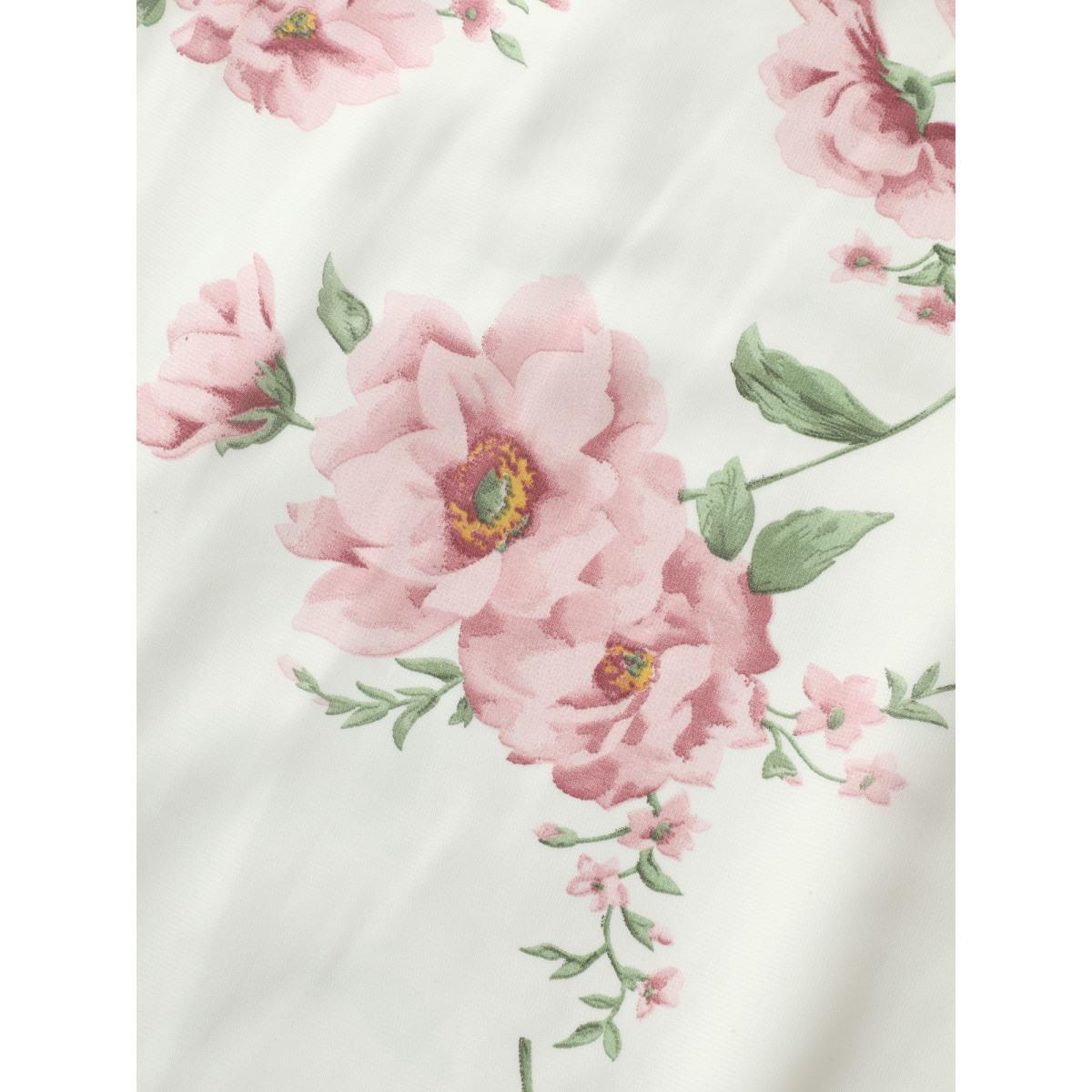 Plus Size Floral Mesh Ruched Adjustable Straps Dress Pink Women Formal Gathered Non Sleeveless Curvy BloomChic 14-16/1X Product Image