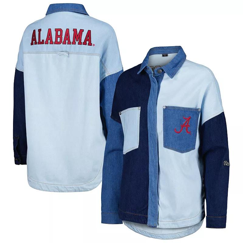 Women's Hype and Vice Denim Alabama Crimson Tide Multi-Hit Hometown Full-Snap Jacket, Size: Large, Turquoise A Product Image