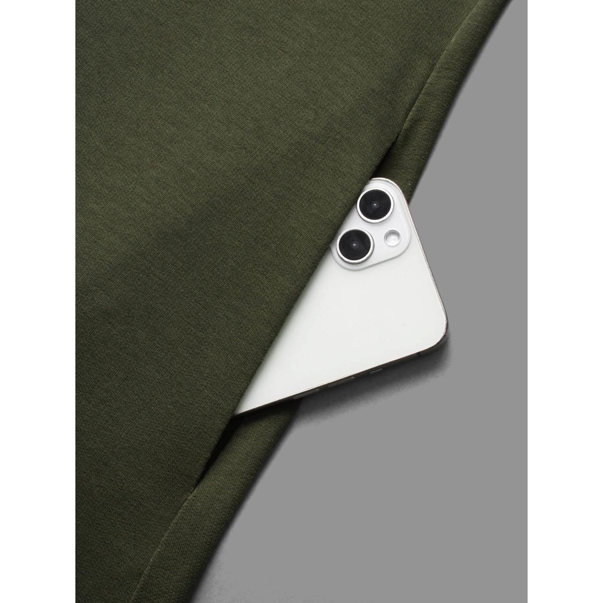 Plus Size Textured Patchwork Button Detail Midi Dress Sage Women Casual Texture Round Neck Long Sleeve Curvy BloomChic 12/L Product Image