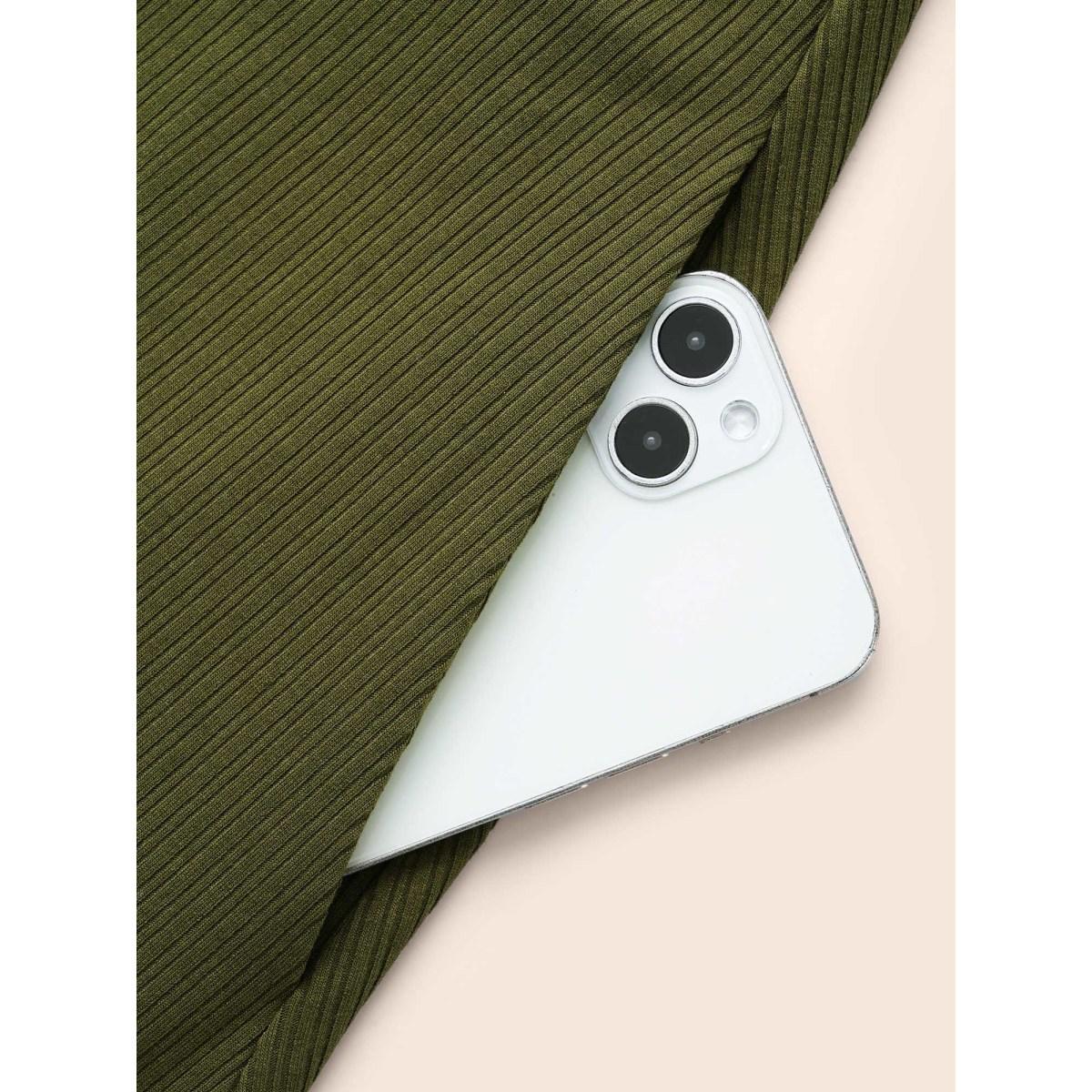 Plus Size Textured Patchwork Keyhole Belted Dress Moss Women Elegant Texture Round Neck Long Sleeve Curvy BloomChic 10/M Product Image