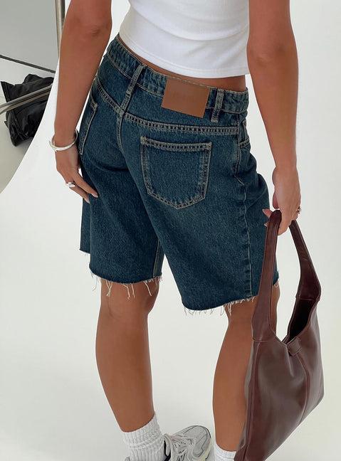 Cult Classic Longline Denim Shorts Vintage Wash Product Image