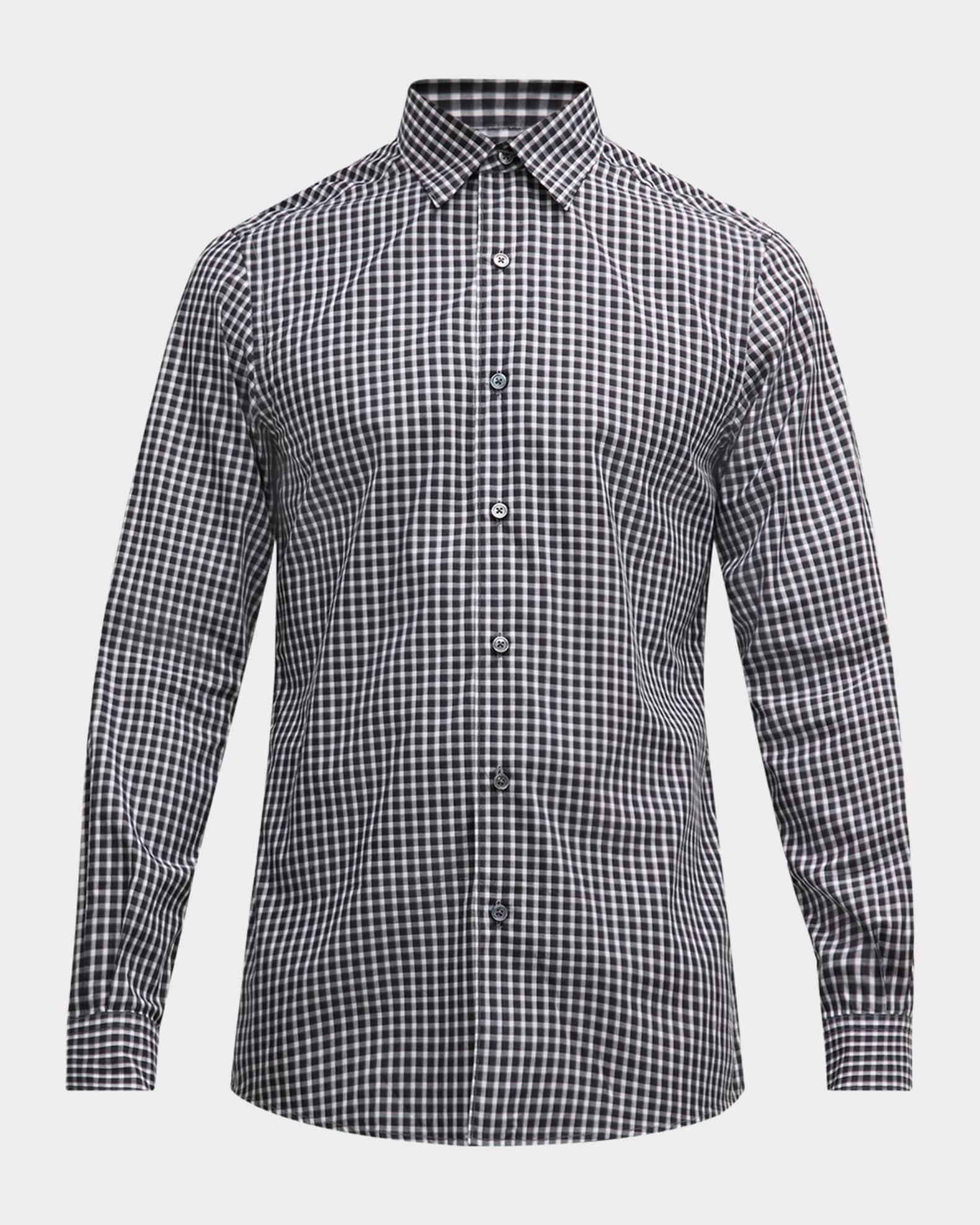 Men's Centoquaranta Cotton Plaid Sport Shirt Product Image